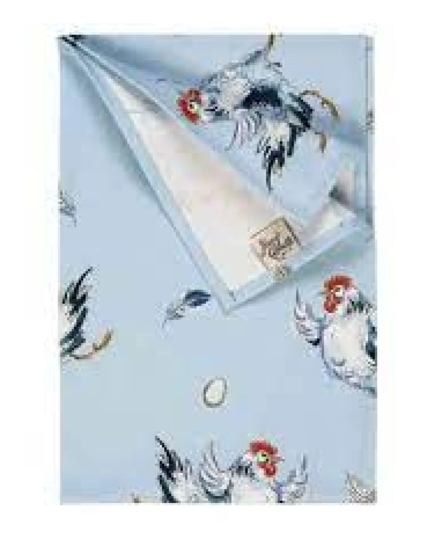 Dancing Hen Blue Cotton Tea Towel
