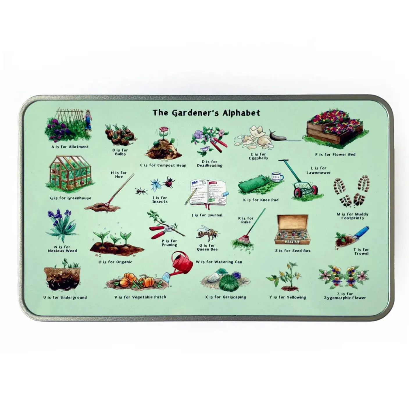 The Gardener's Alphabet Storage Tin