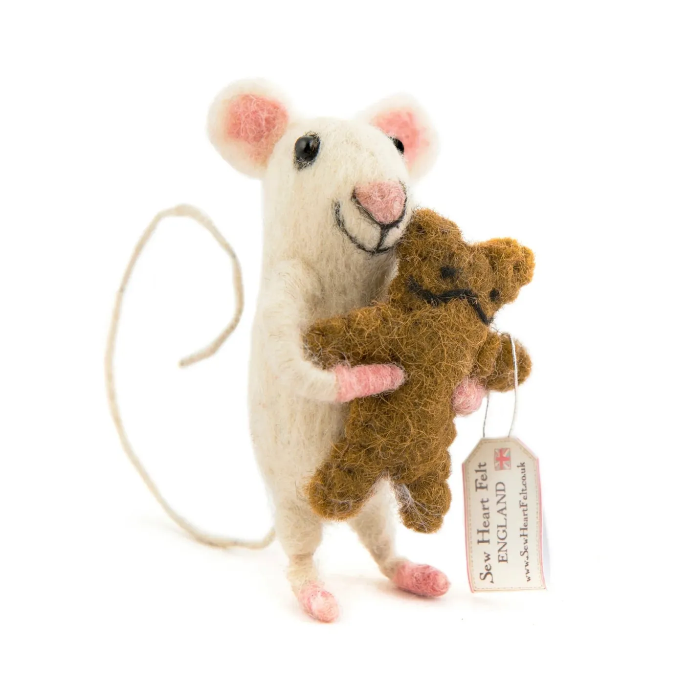 Baby Felt Mouse Carrying Bear