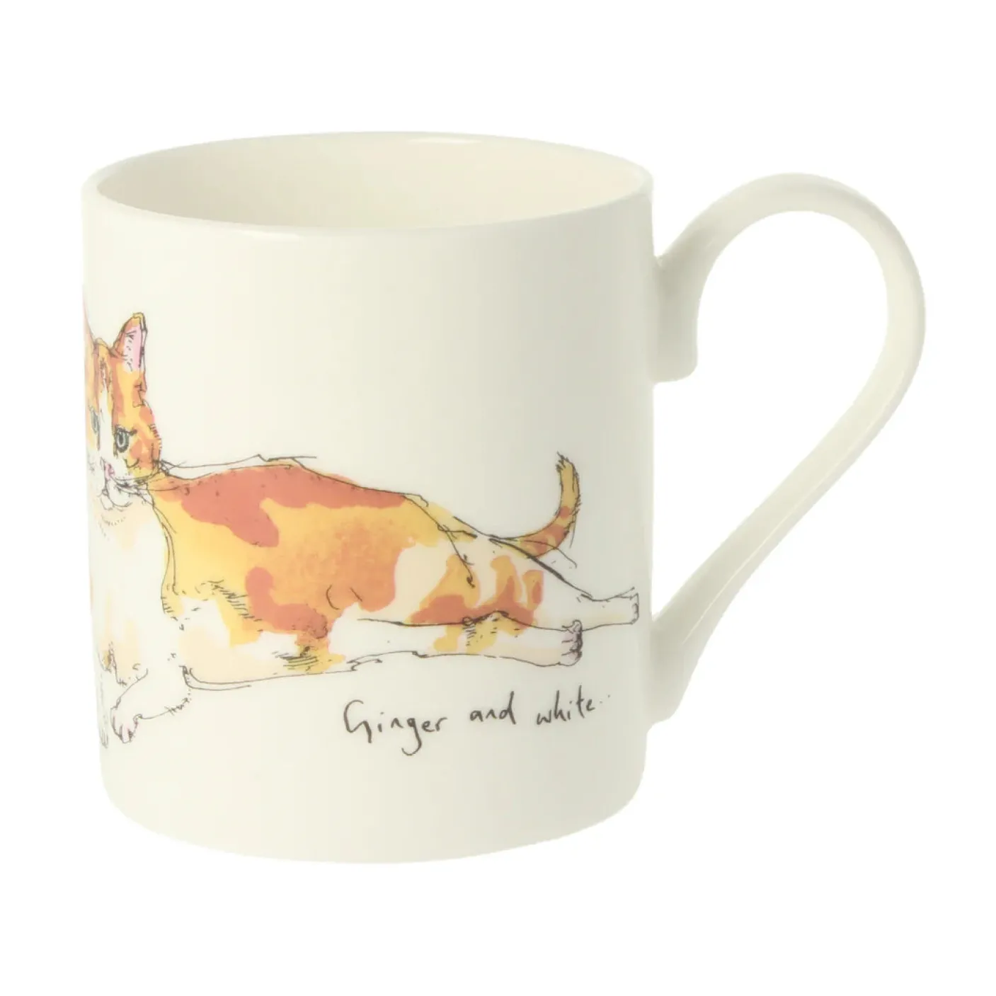 Ginger and White Cat Bone China Mug