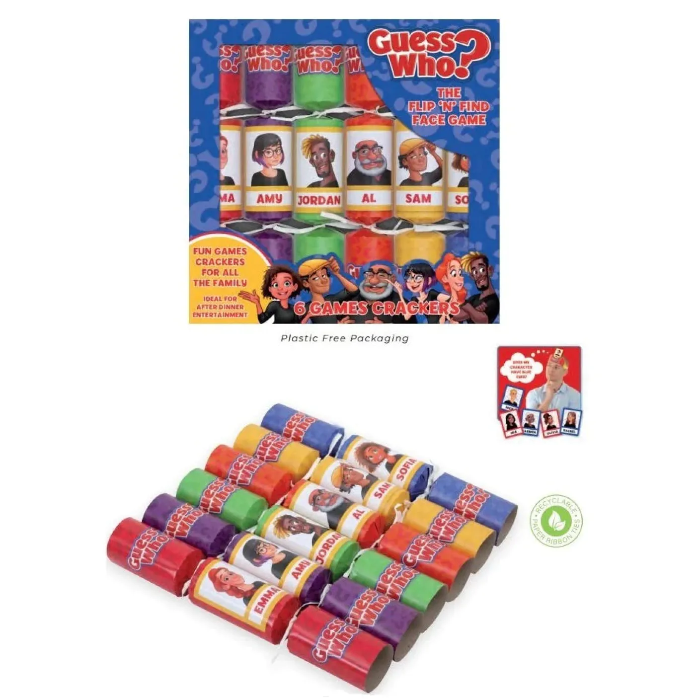 Hasbro Guess Who Christmas Crackers Box of 6