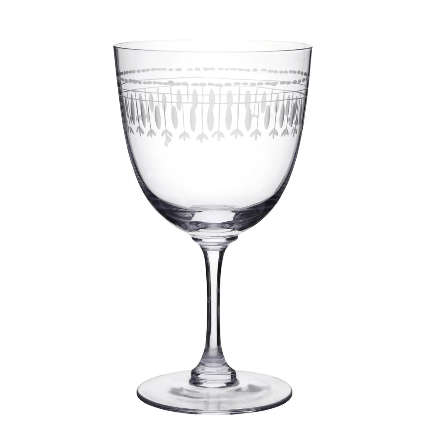 Wine Glass with Ovals Design by The Vintage List
