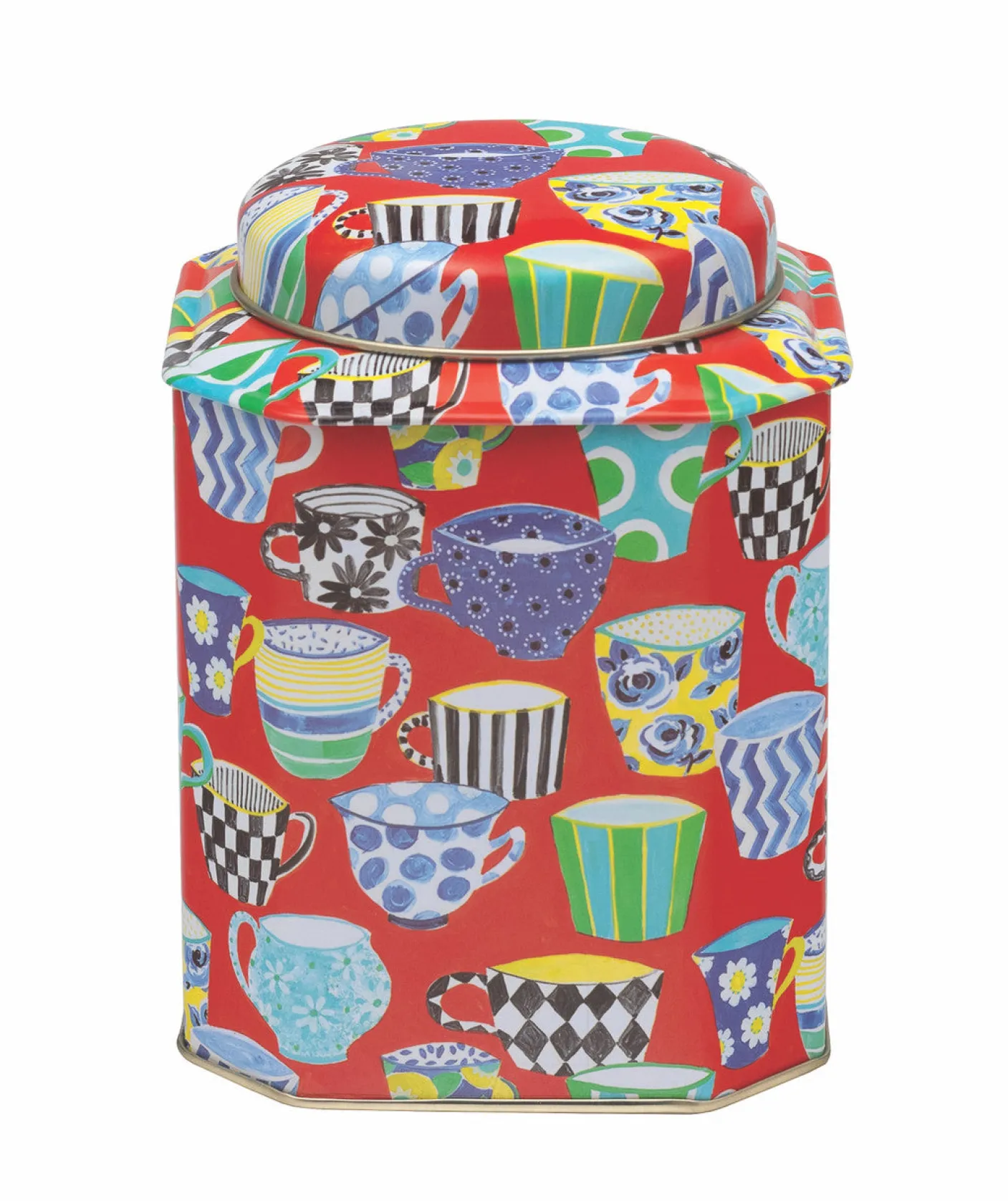 Red Teacup Dome Lid Wavy Caddy