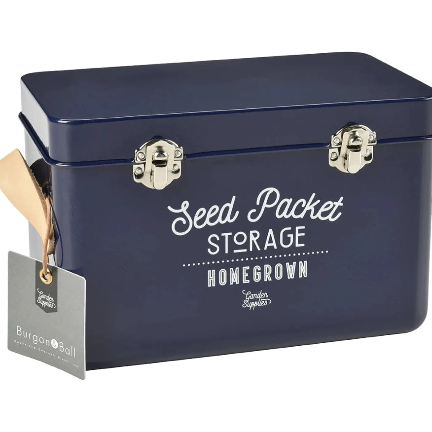 Seed Packet Storage Tin in Atlantic Blue