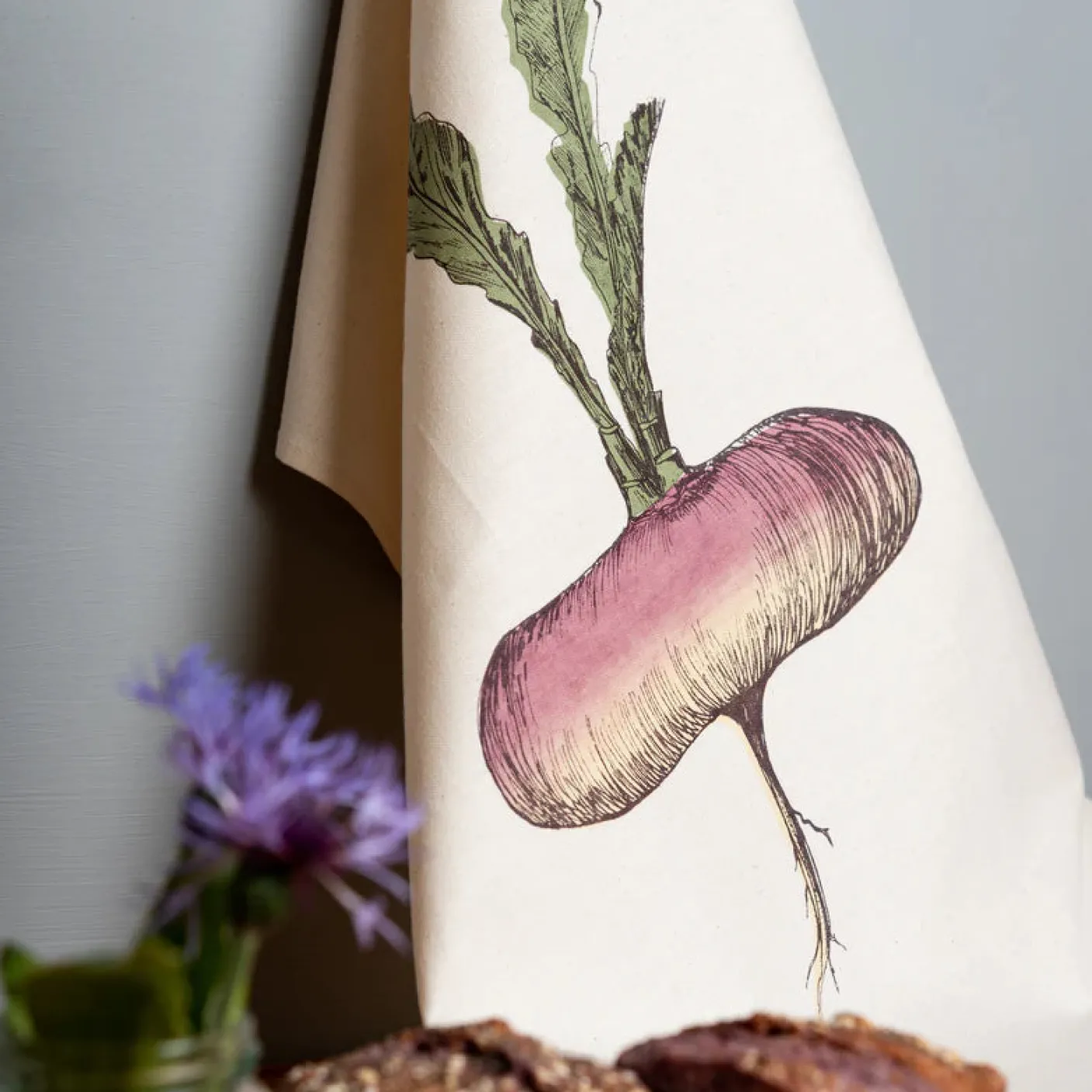 Purple Turnip Vegetable Tea Towel