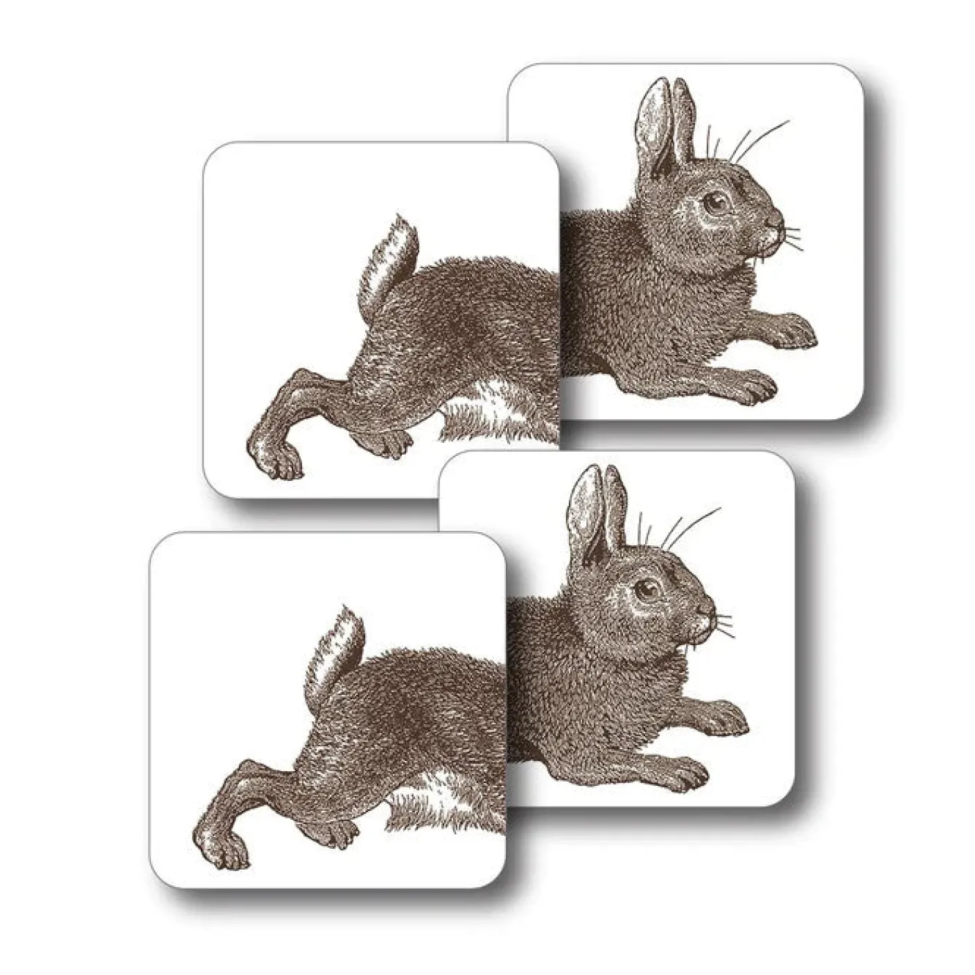 Rabbit & Cabbage Set of 4 Coasters