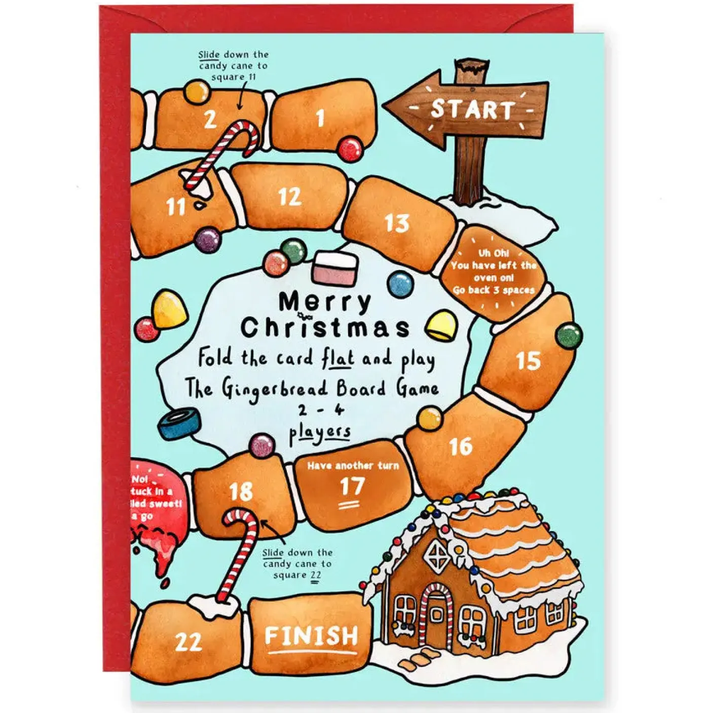 Gingerbread Board Game Christmas Card