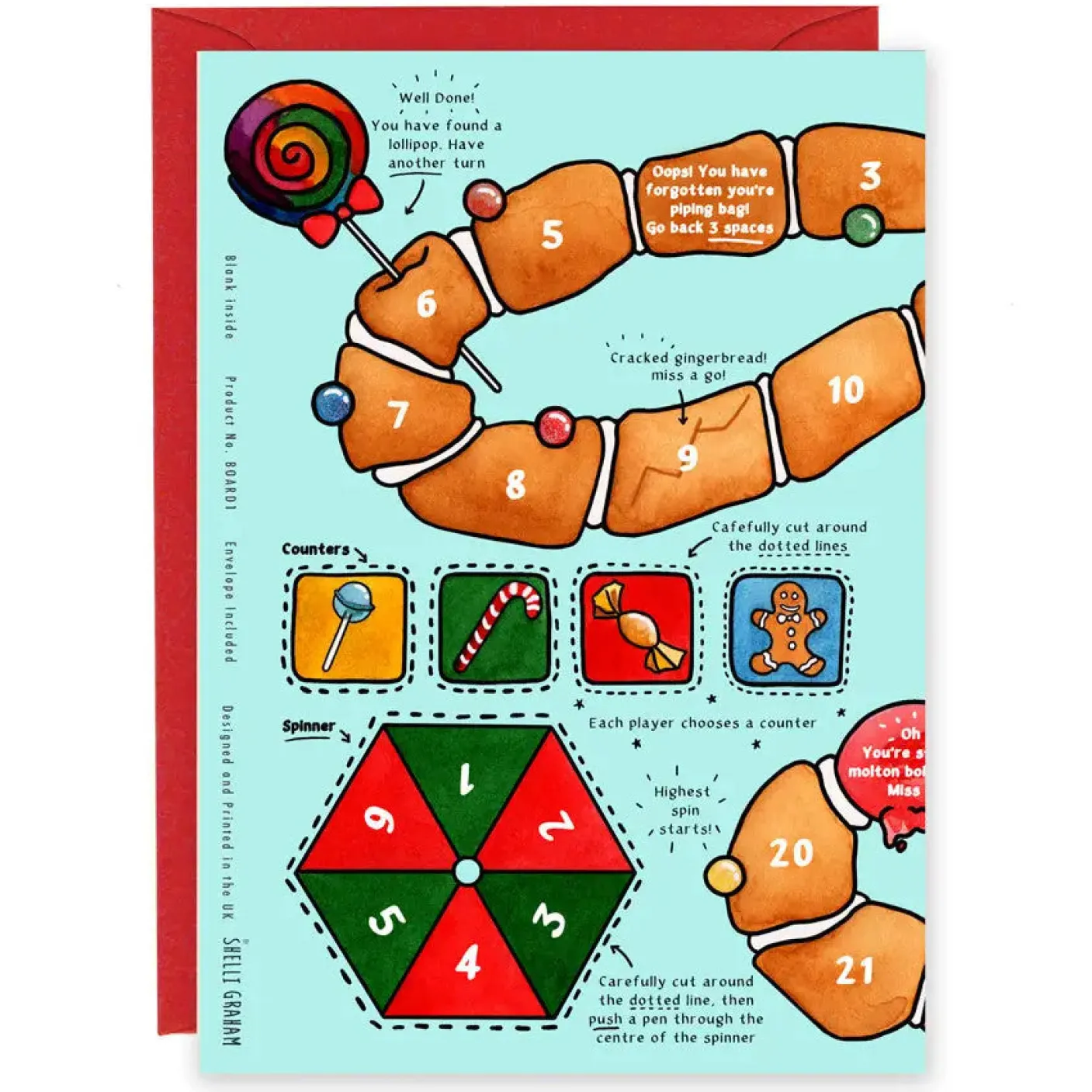 Gingerbread Board Game Christmas Card