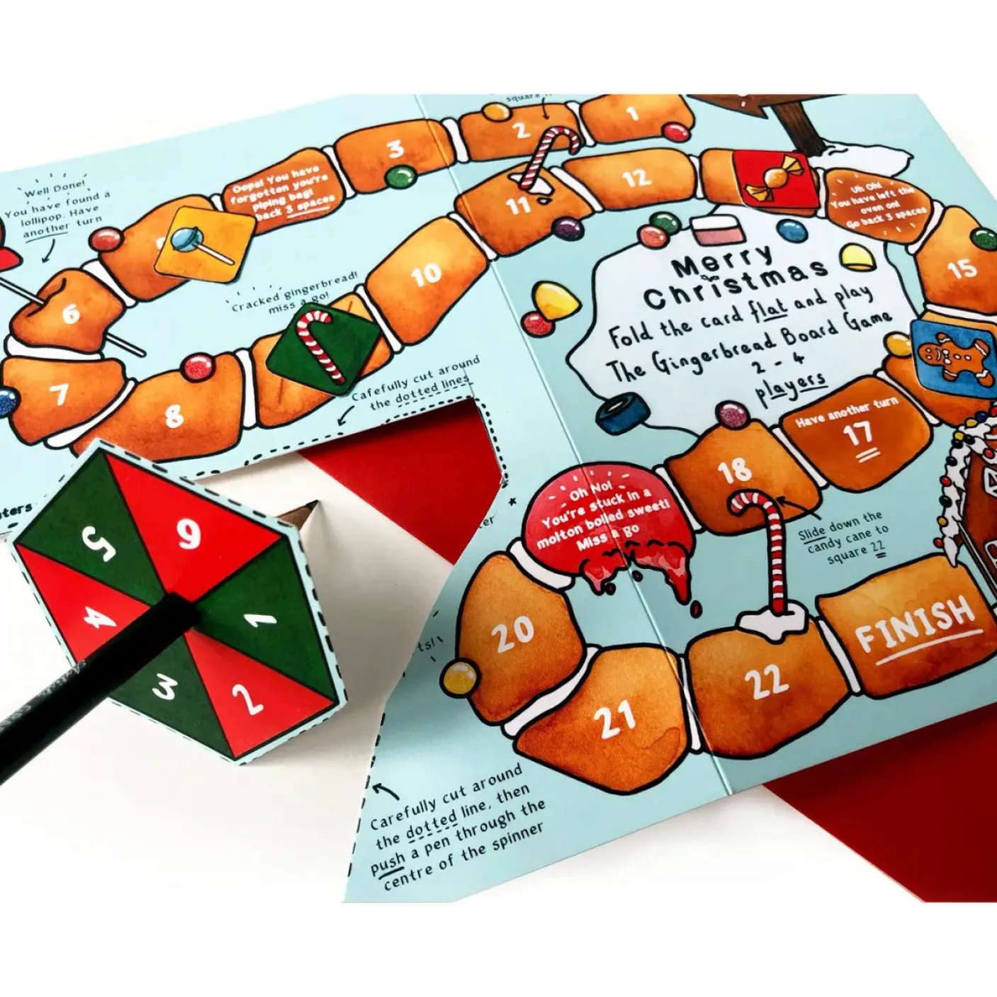 Gingerbread Board Game Christmas Card