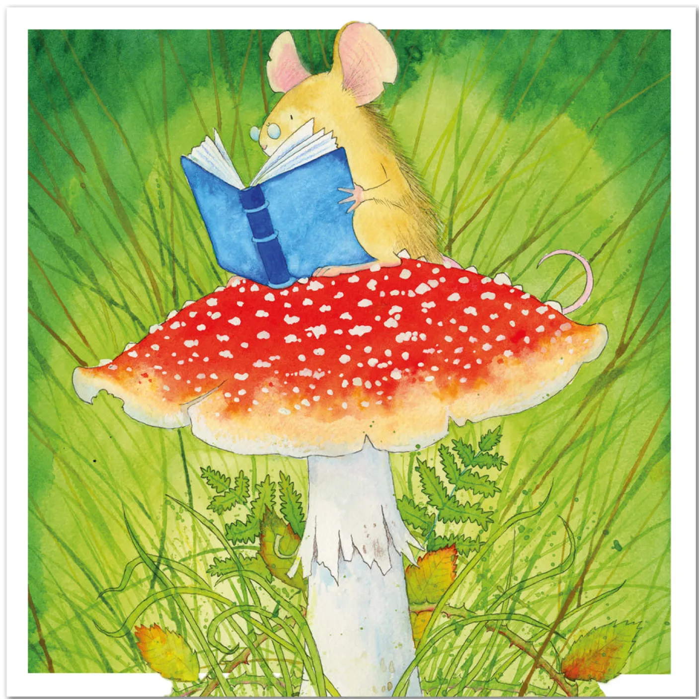 Mouse on a Toadstool Greetings Card