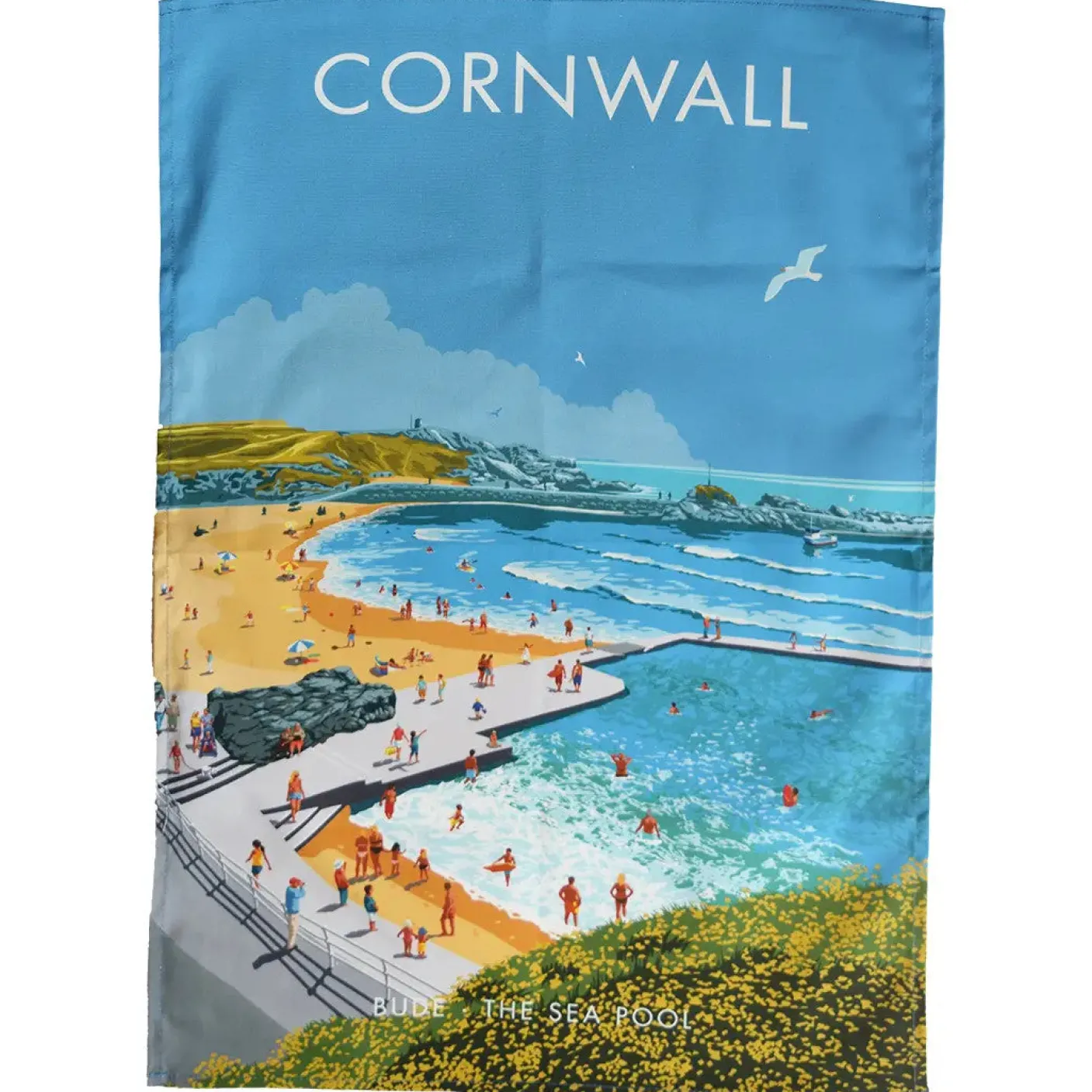 Cornwall - Bude Sea Pool Tea Towel