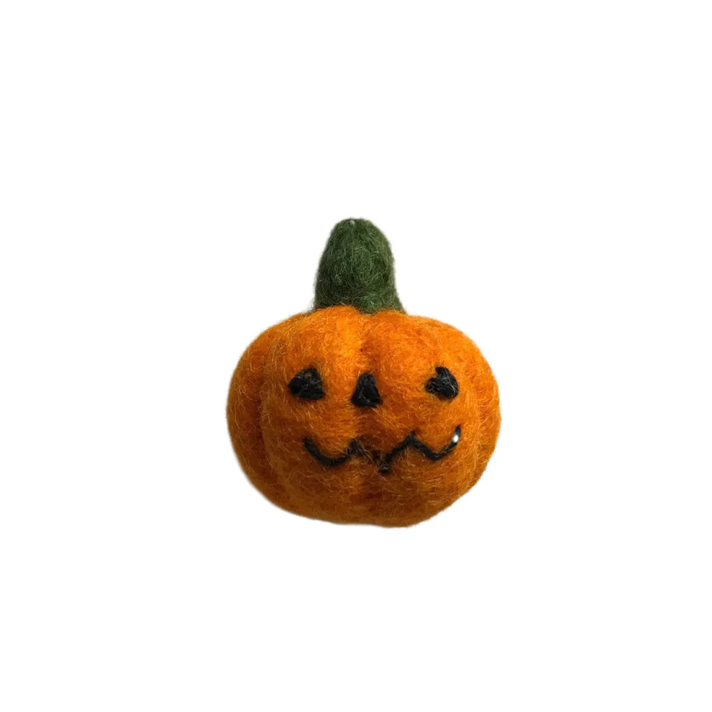 Mini Halloween Pumpkin with Face Felt Decoration