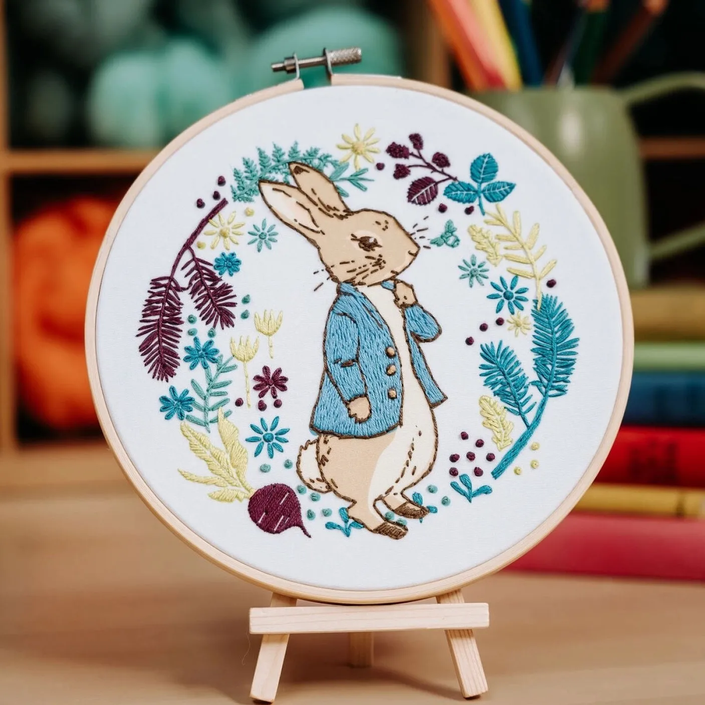 Peter Rabbit Plans His Next Adventure Embroidery Kit