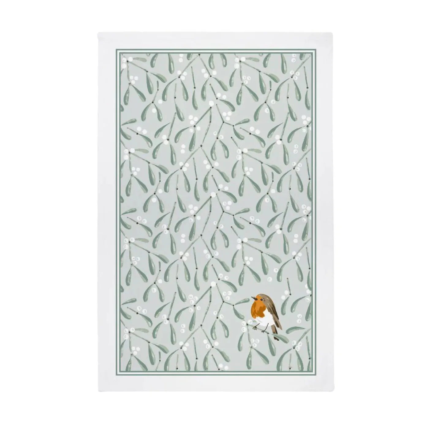 Mistletoe & Robin Recycled Cotton Blend Tea Towel