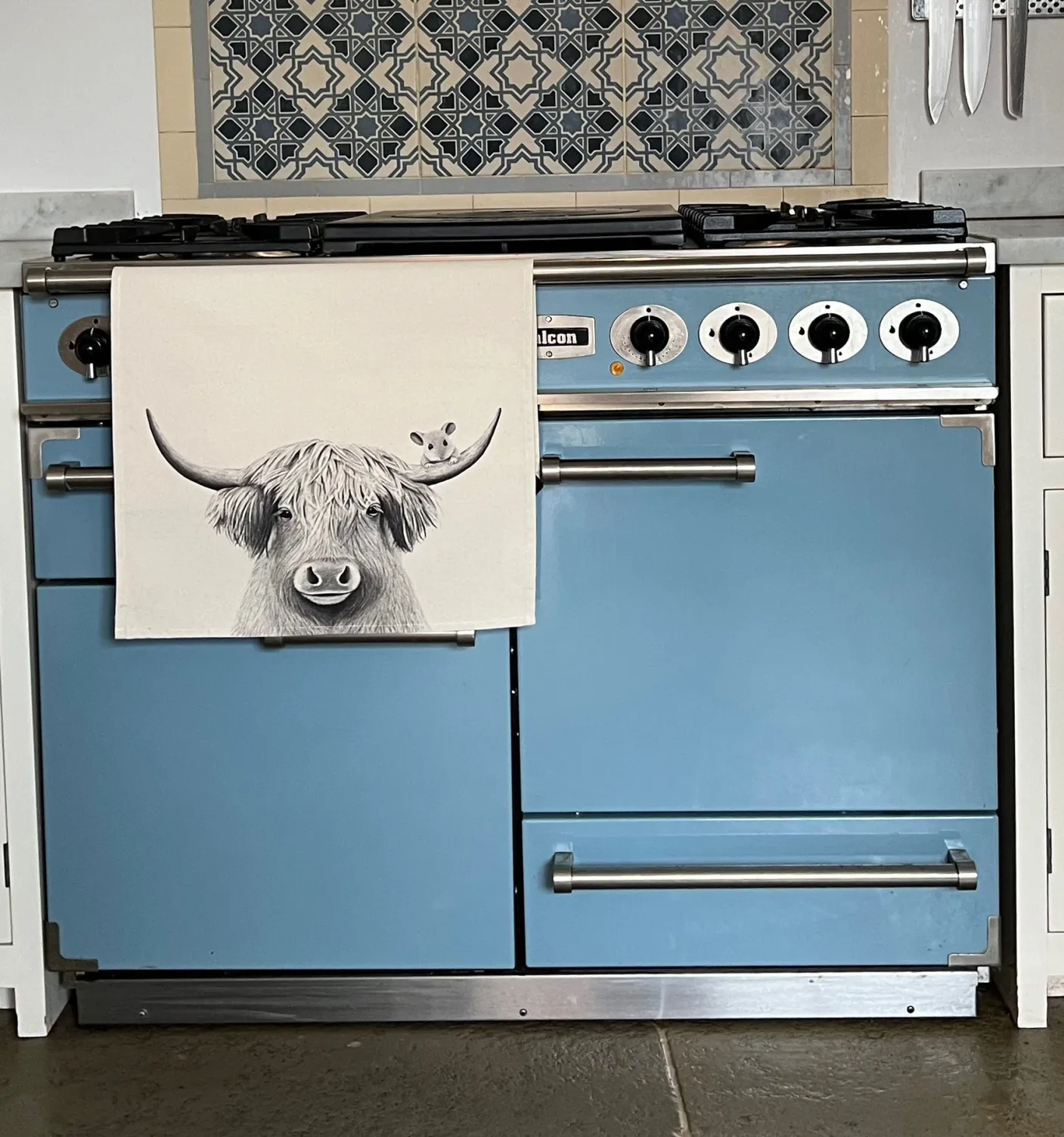 Moo and Mouse Tea Towel