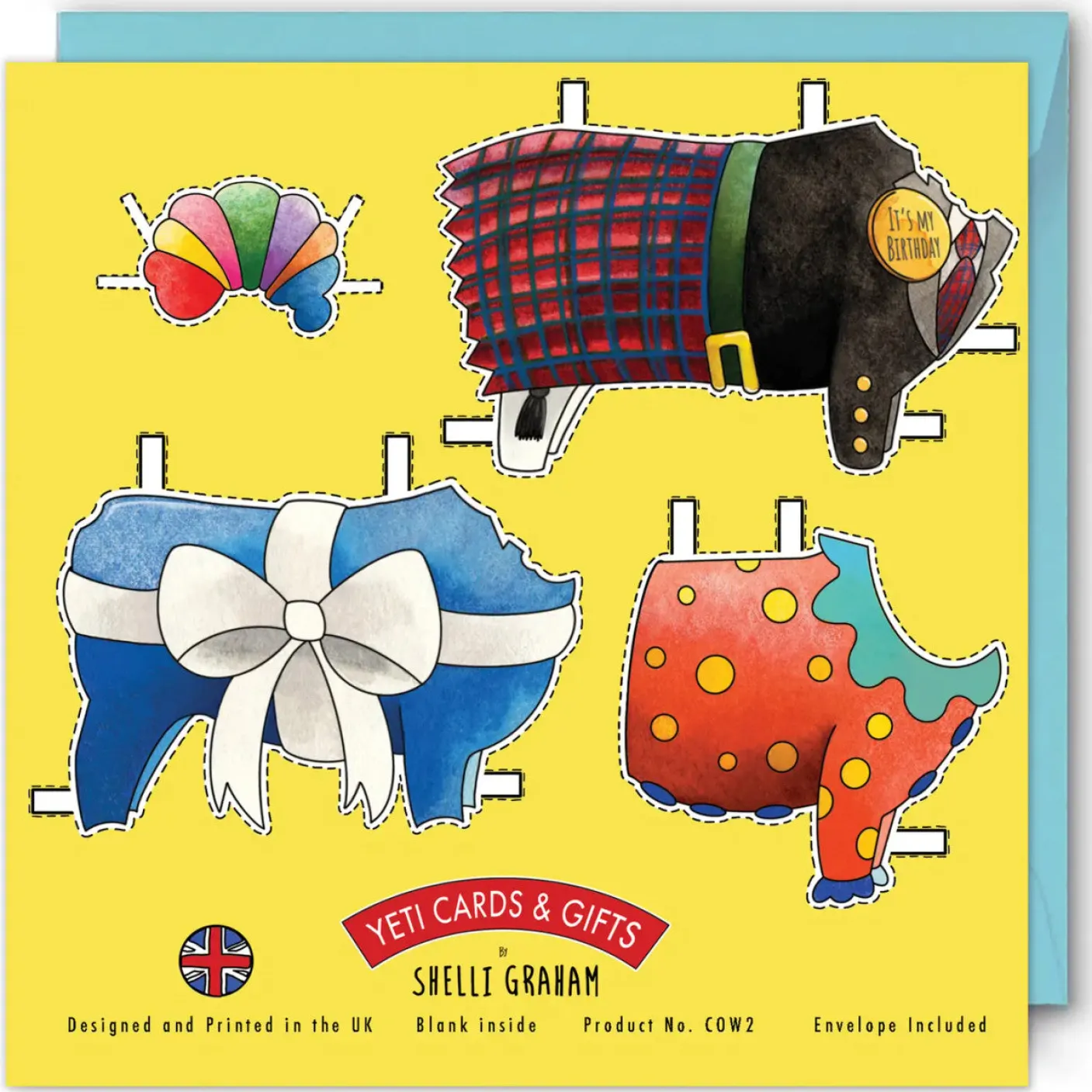 Dress a Highland Cow Birthday Card