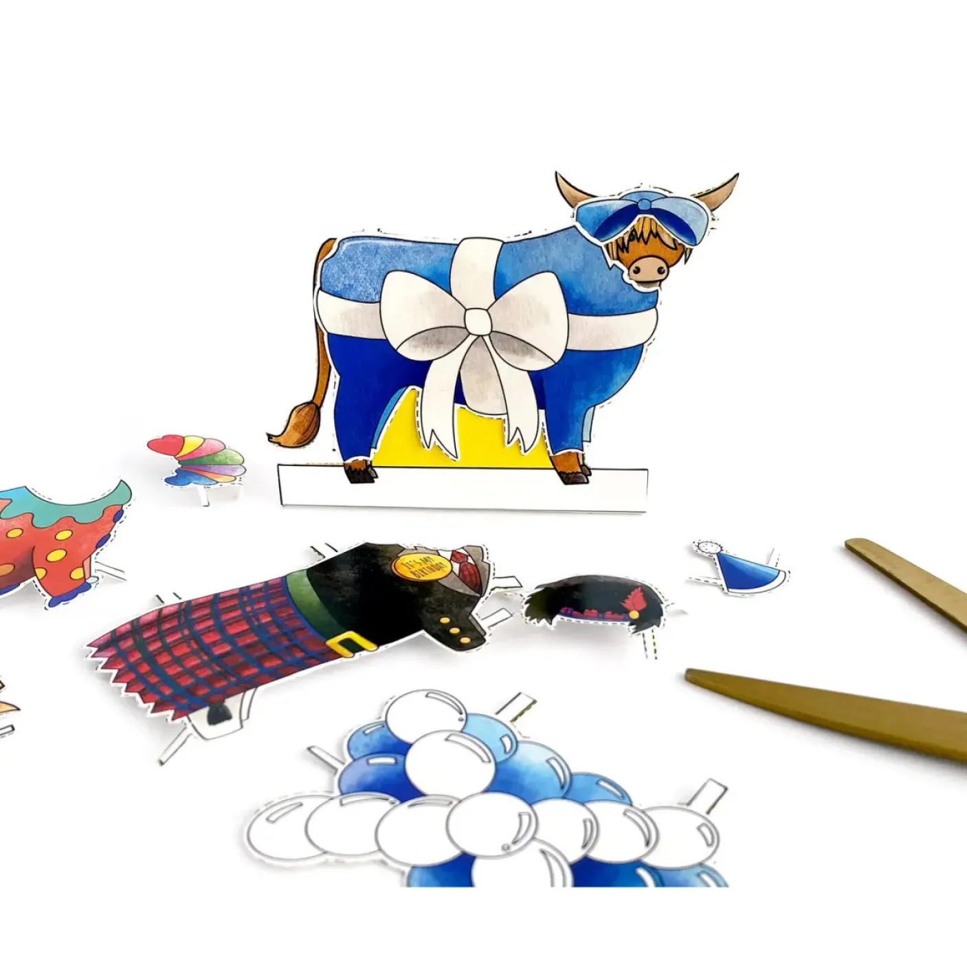 Dress a Highland Cow Birthday Card