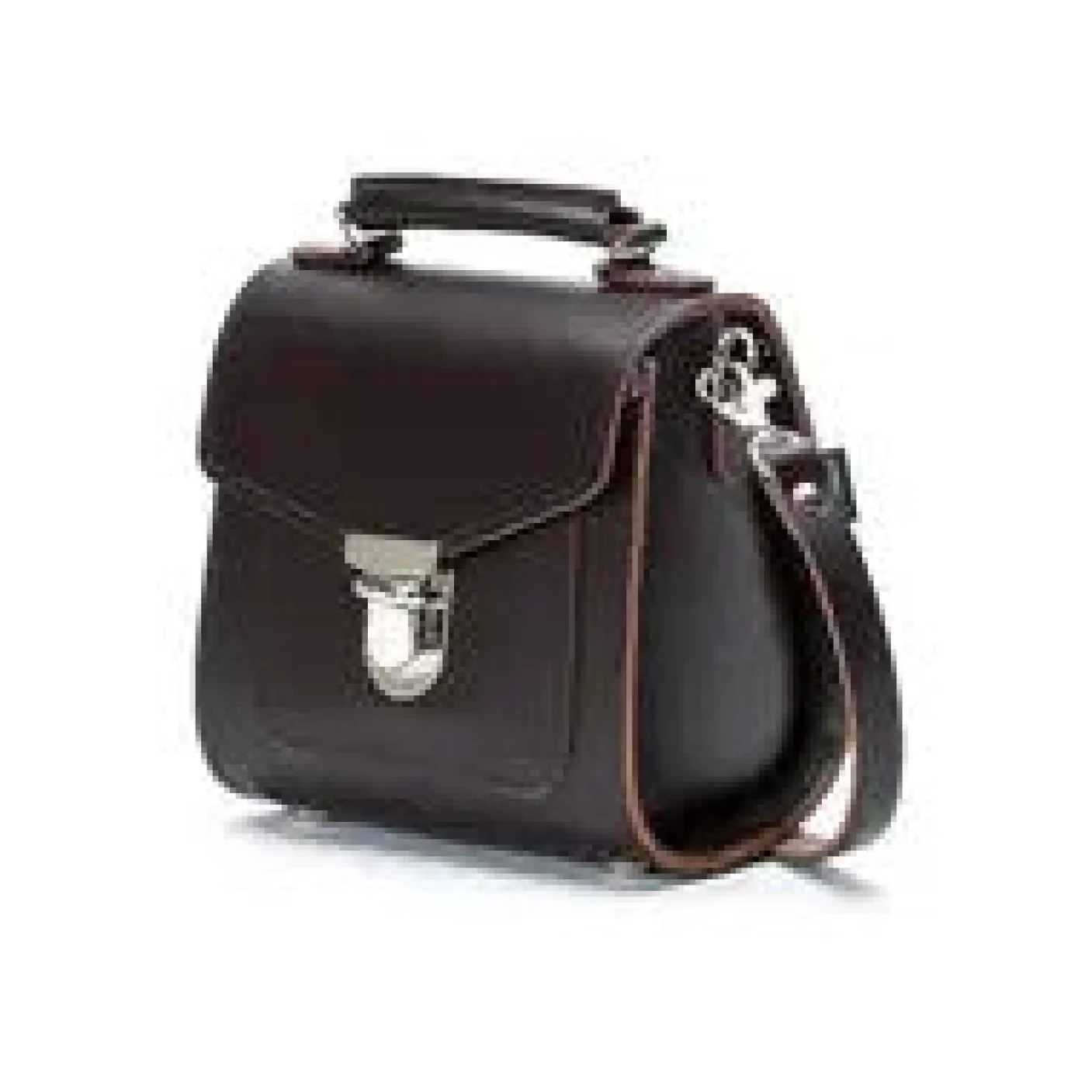 Zatchels Handmade Leather Sugarcube Dark Brown Small Handbag