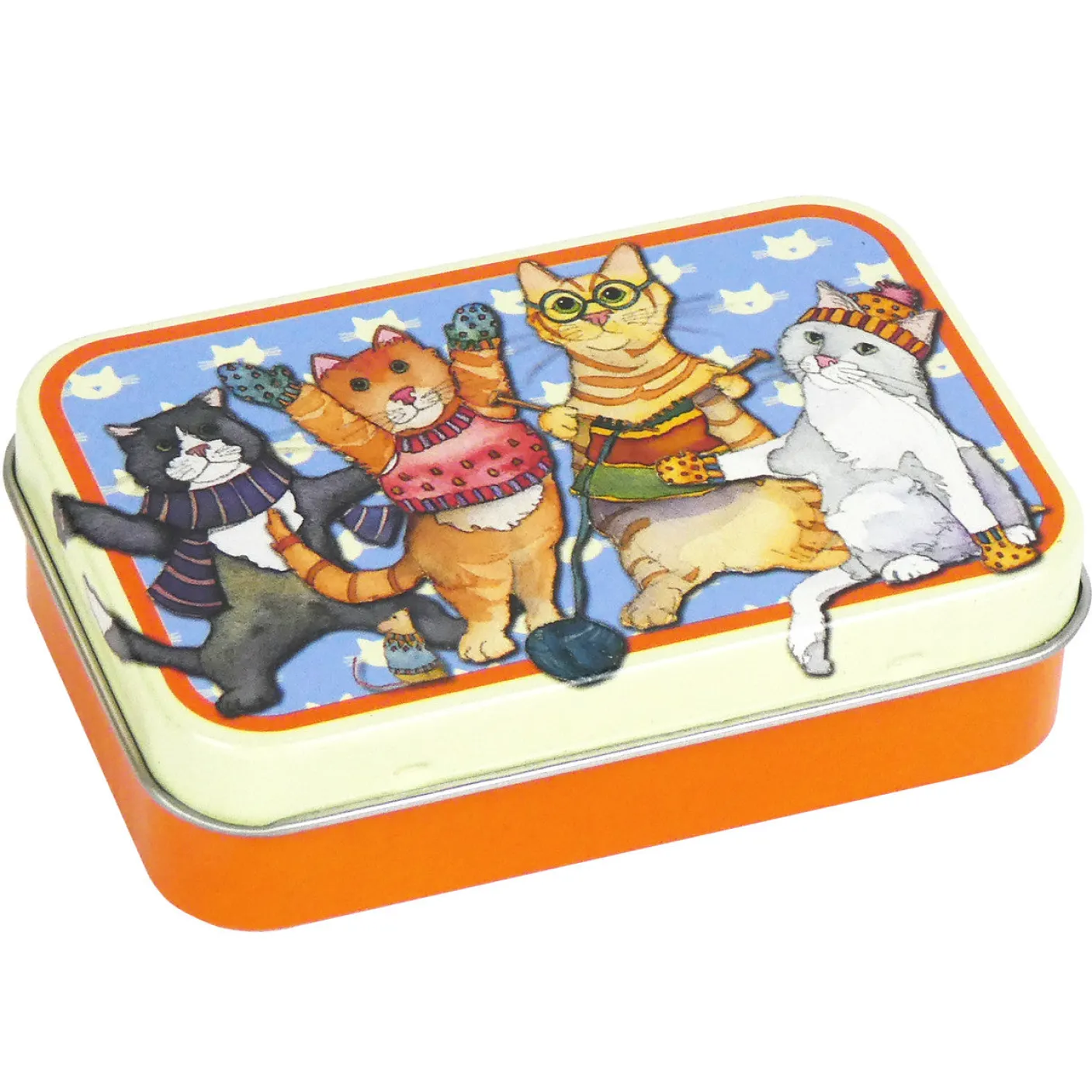 Kittens in Mittens Hinged Small Rectangular Tin