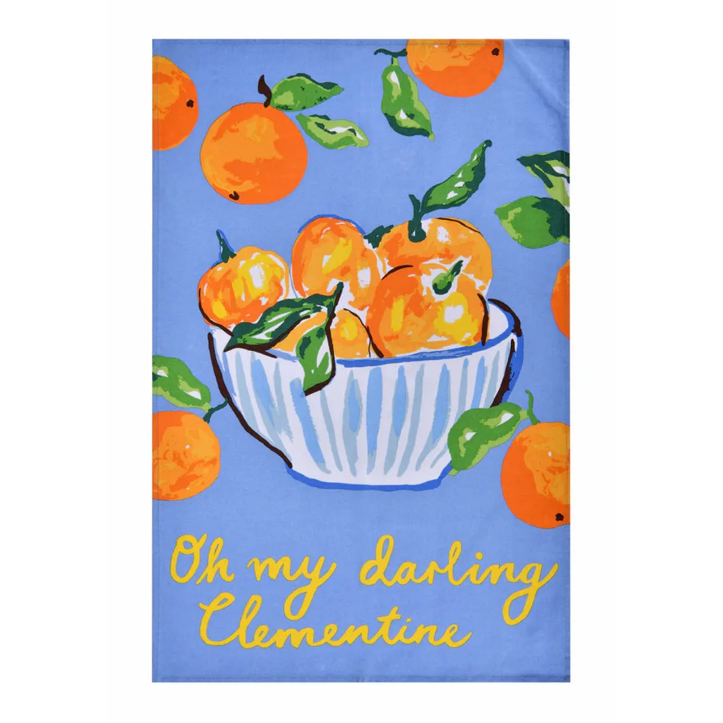 Summer Fruits- Clementine Cotton Tea Towel