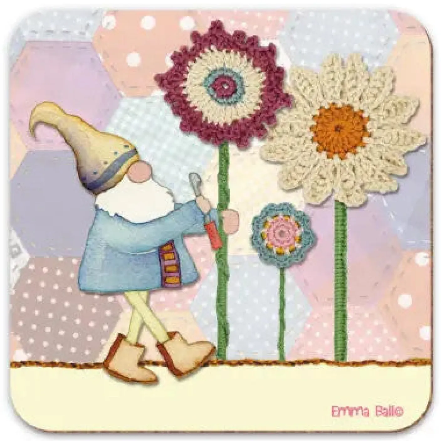 Crochet Gnomes Coaster