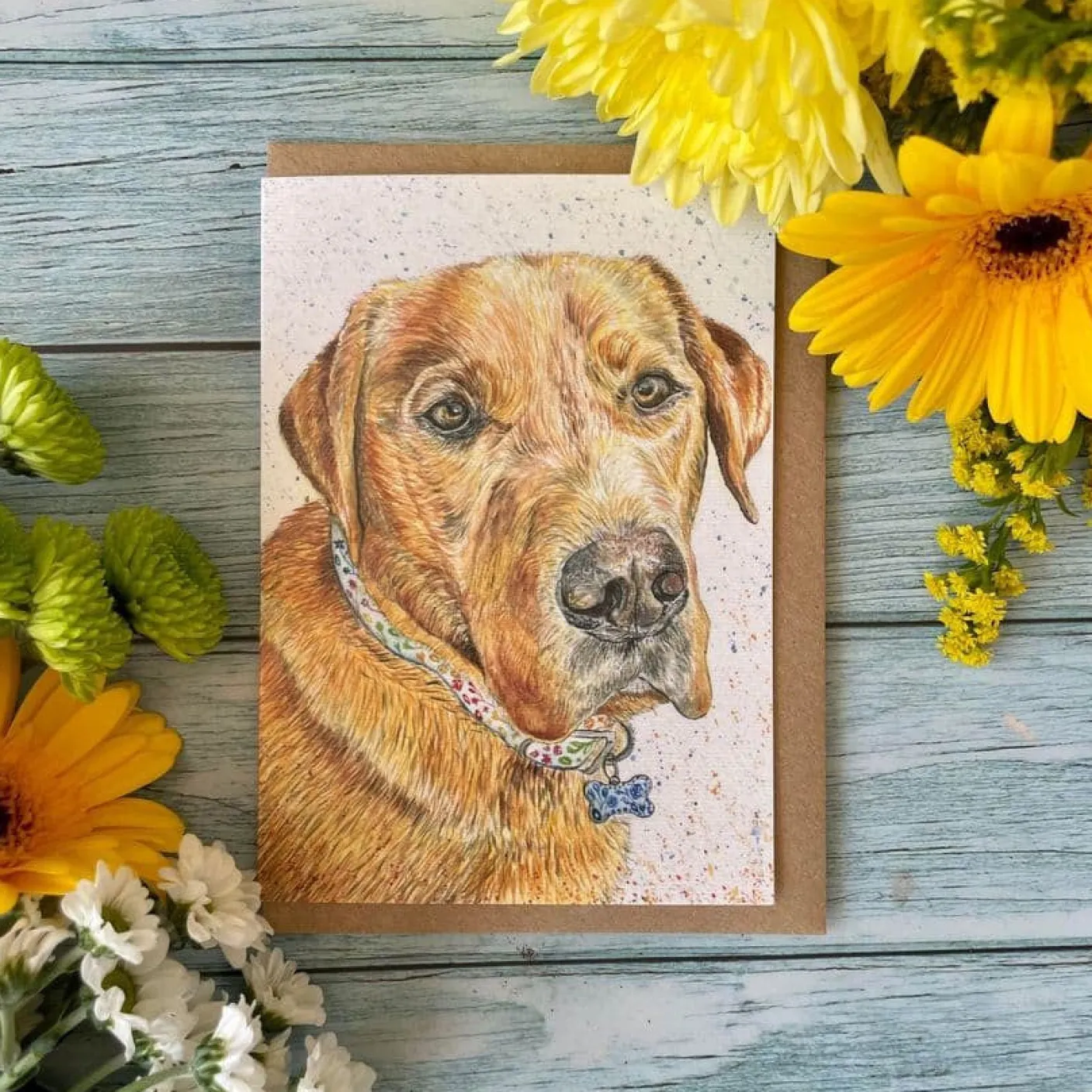 Wellie the Labrador Blank Greetings Eco Card