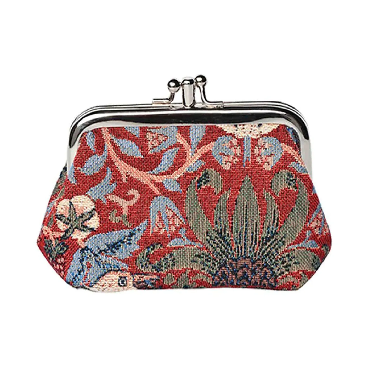 William Morris Strawberry Thief Red Frame Coin Purse