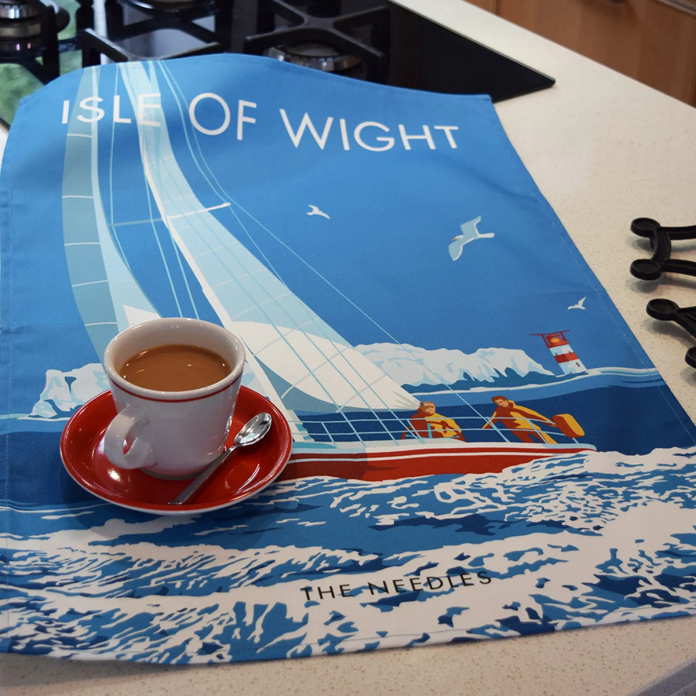 Isle of Wight - The Needles Tea Towel