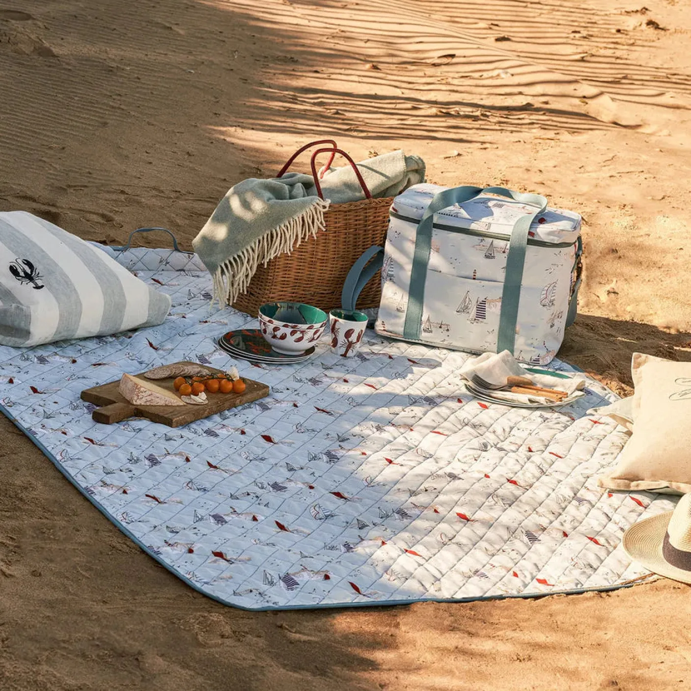 Coastal Boats Picnic Blanket