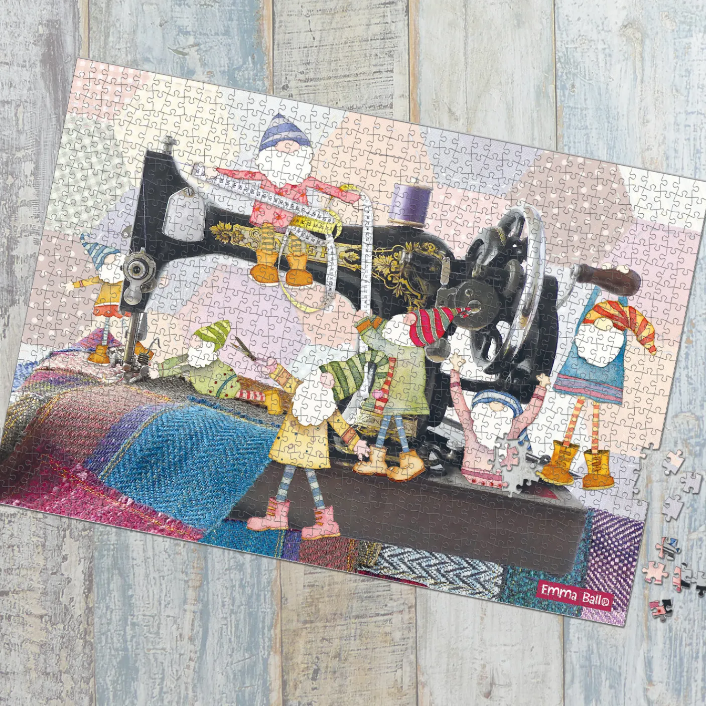 Sewing Gnomes 1000 Piece Jigsaw Puzzle