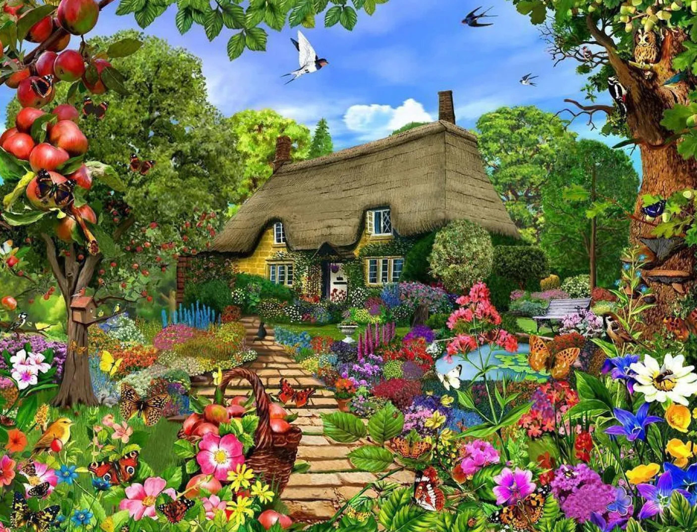 Thatched Cottage Garden 500 Piece Jigsaw Puzzle