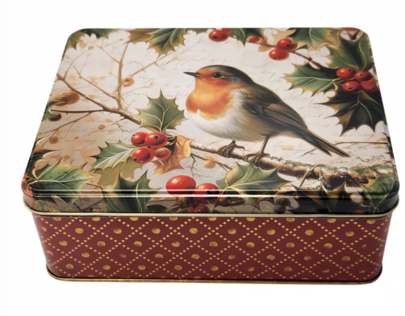 Robin Nostalgia Christmas Deep Rectangular Tin