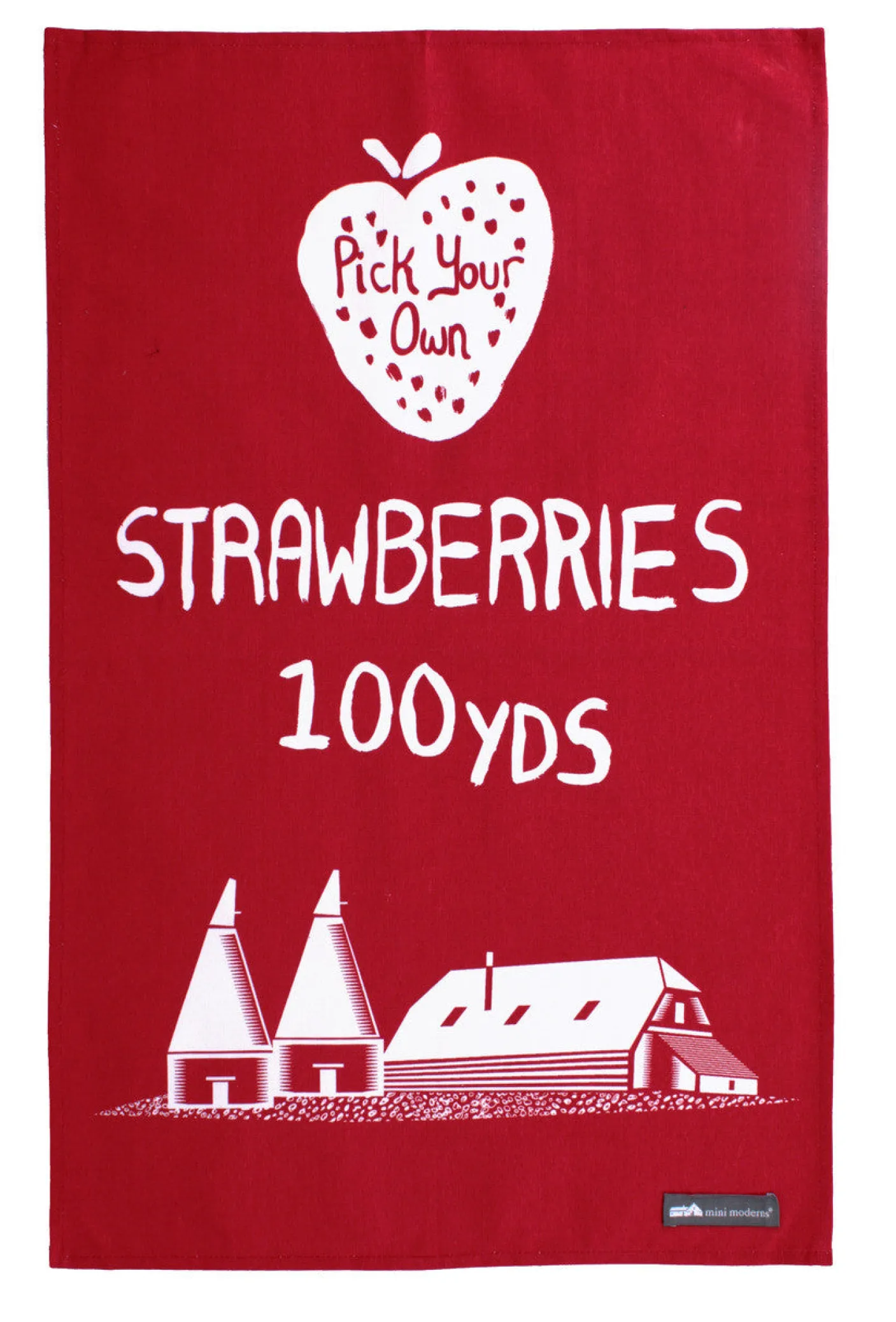 Cotton Strawberries Tea Towel