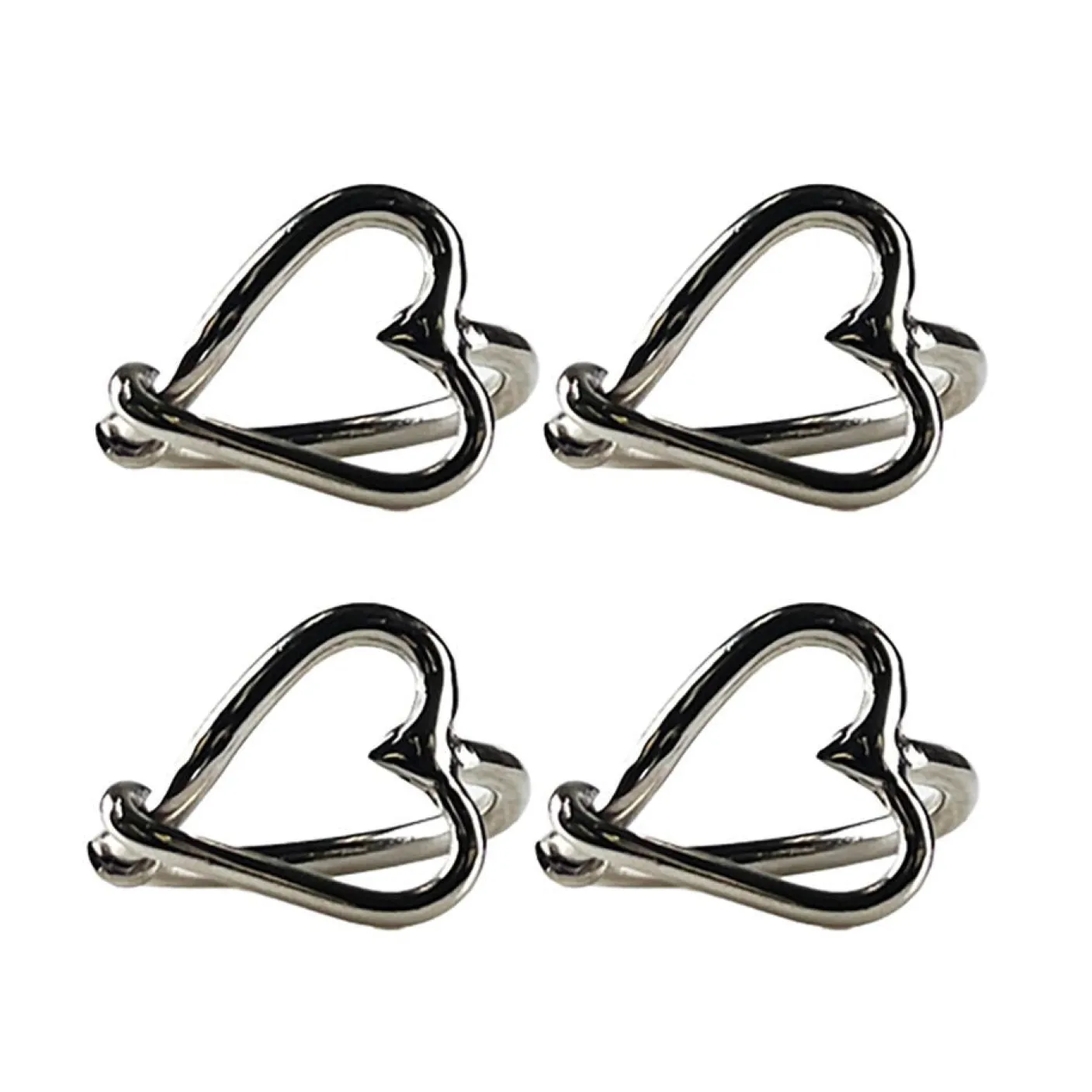 Love Heart Napkin Ring Set of 4