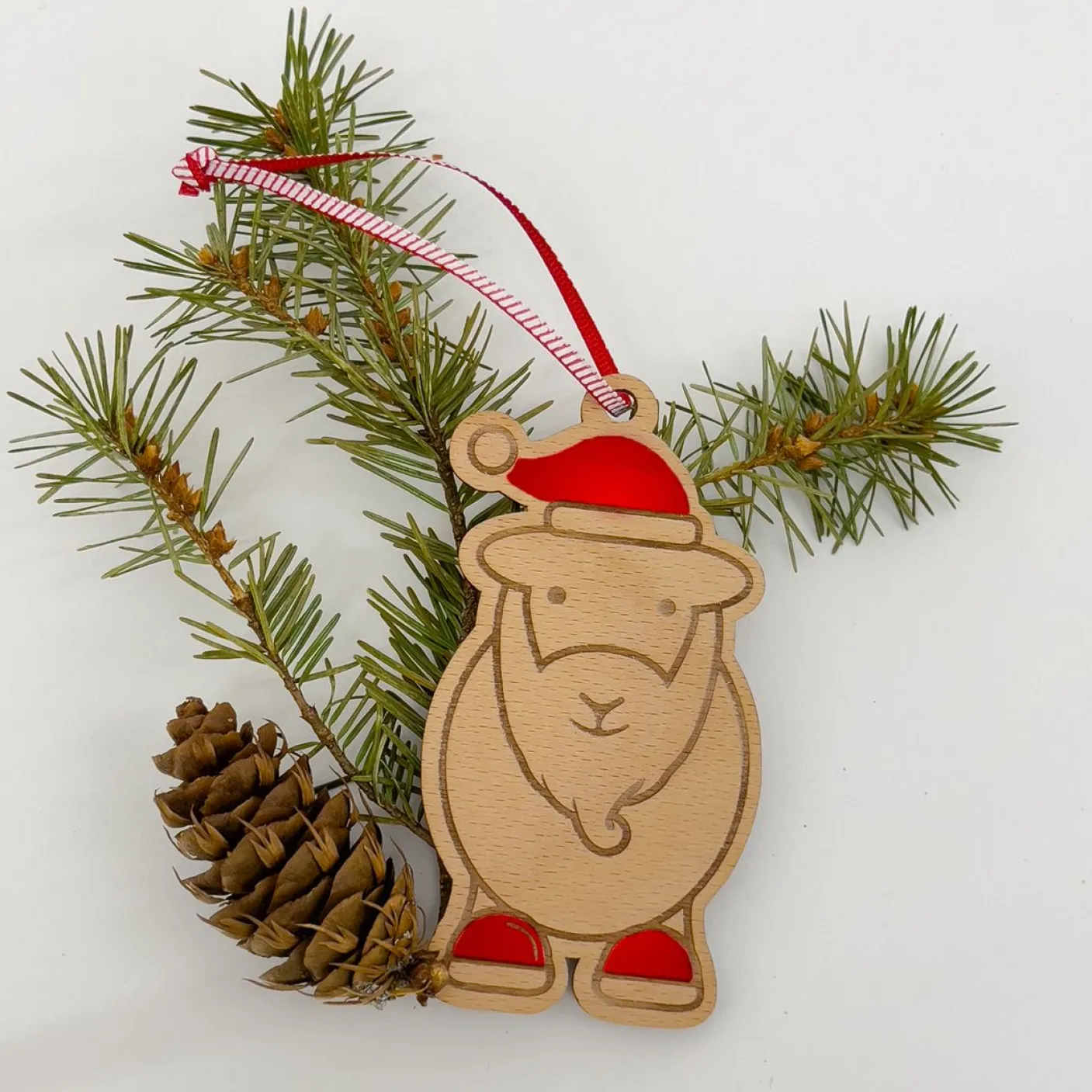 Herdy Santa Wooden Christmas Decoration