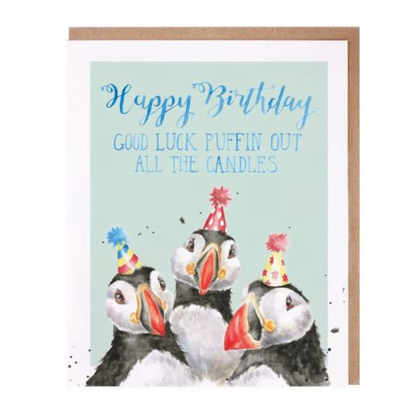 'Birthday Candles' Puffin Birthday Greetings Card