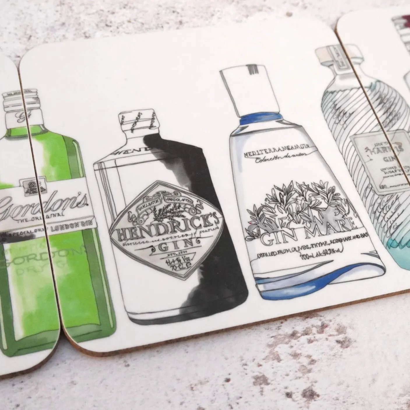 Gin Coaster Set by Corinne Alexander