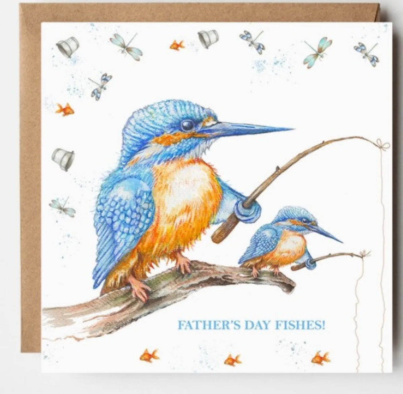 Kingfisher Fishes Father's Day Card