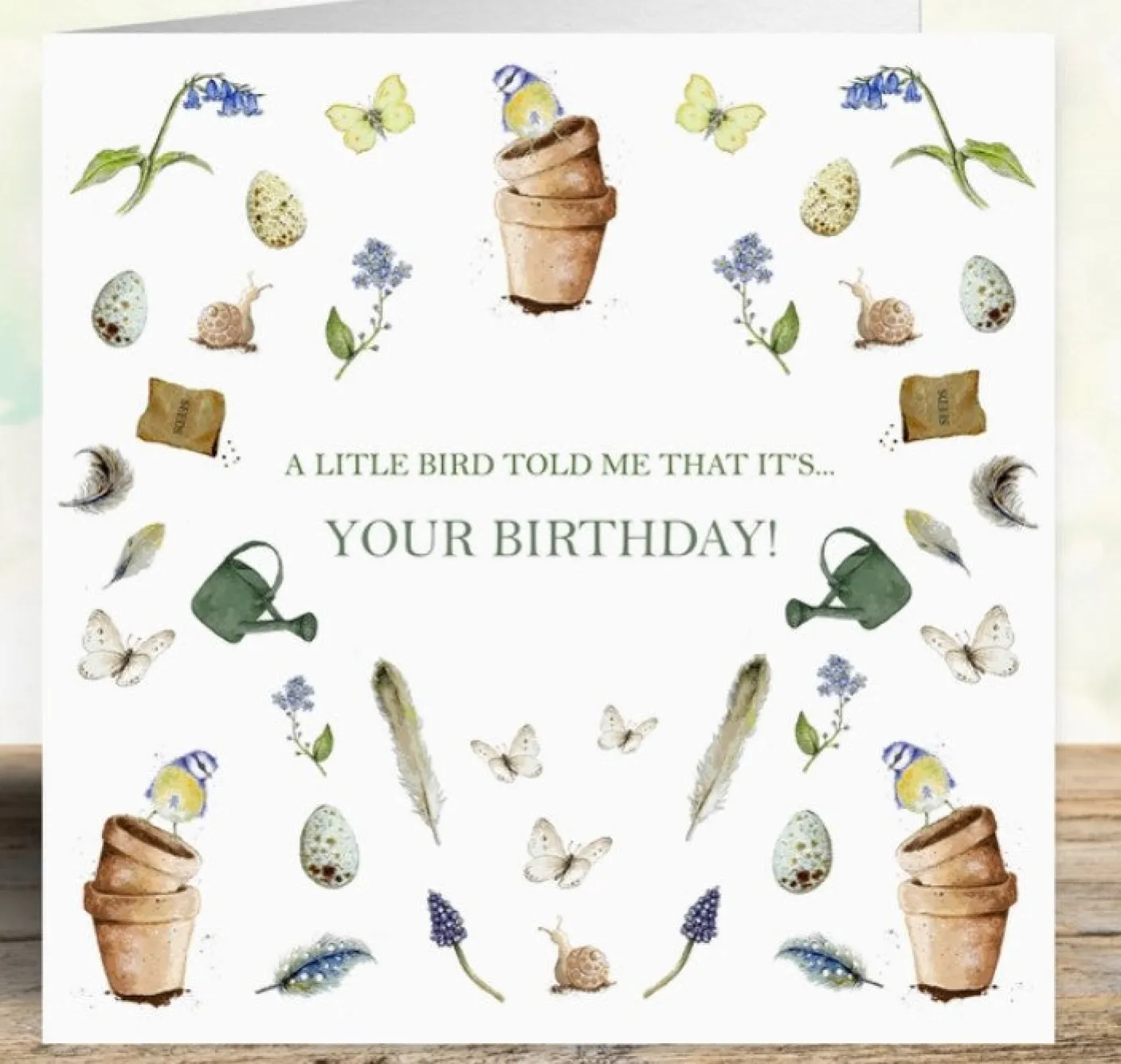 'A Little Bird Told Me' Birthday Card