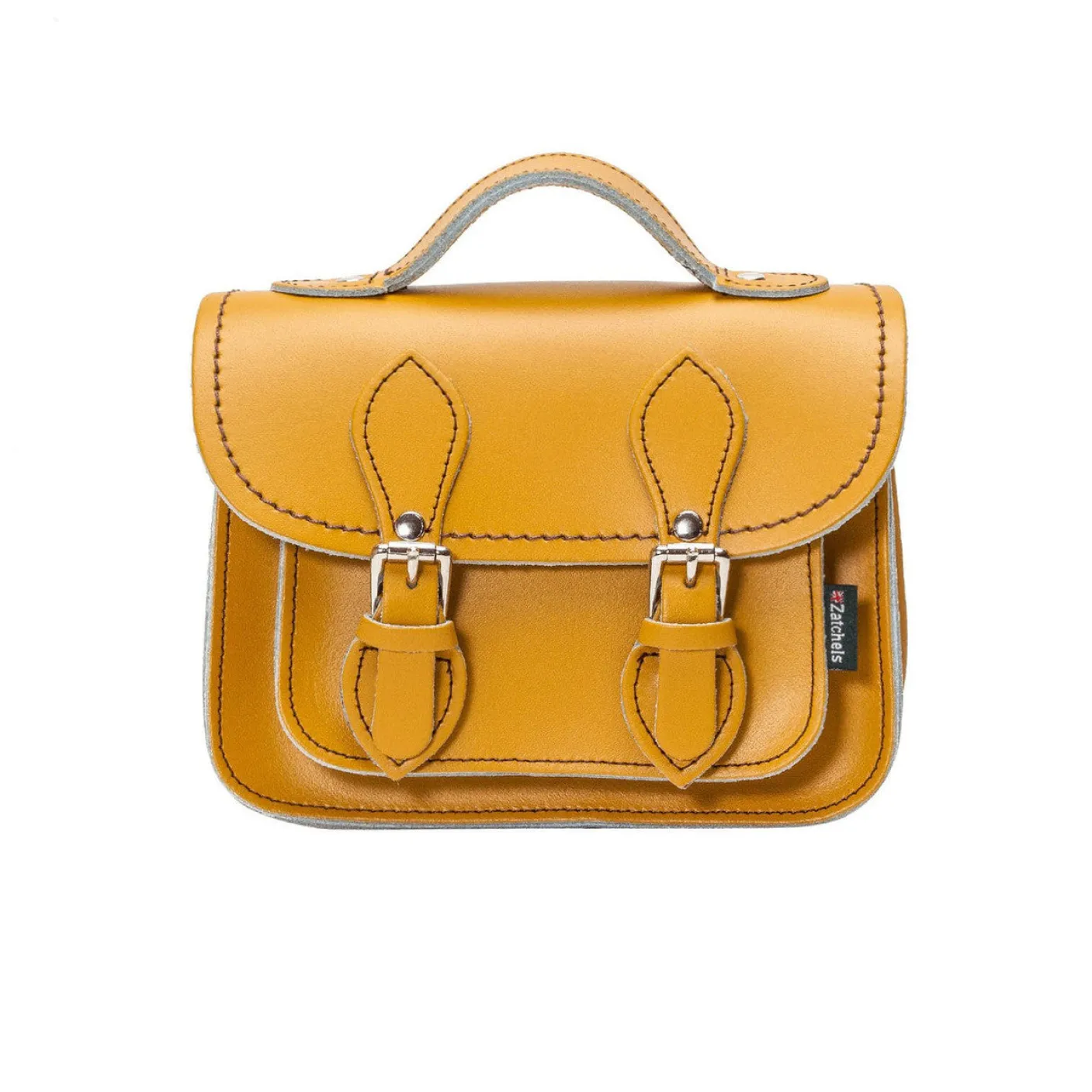 Zatchels Handmade Leather Micro Satchel - Yellow Ochre