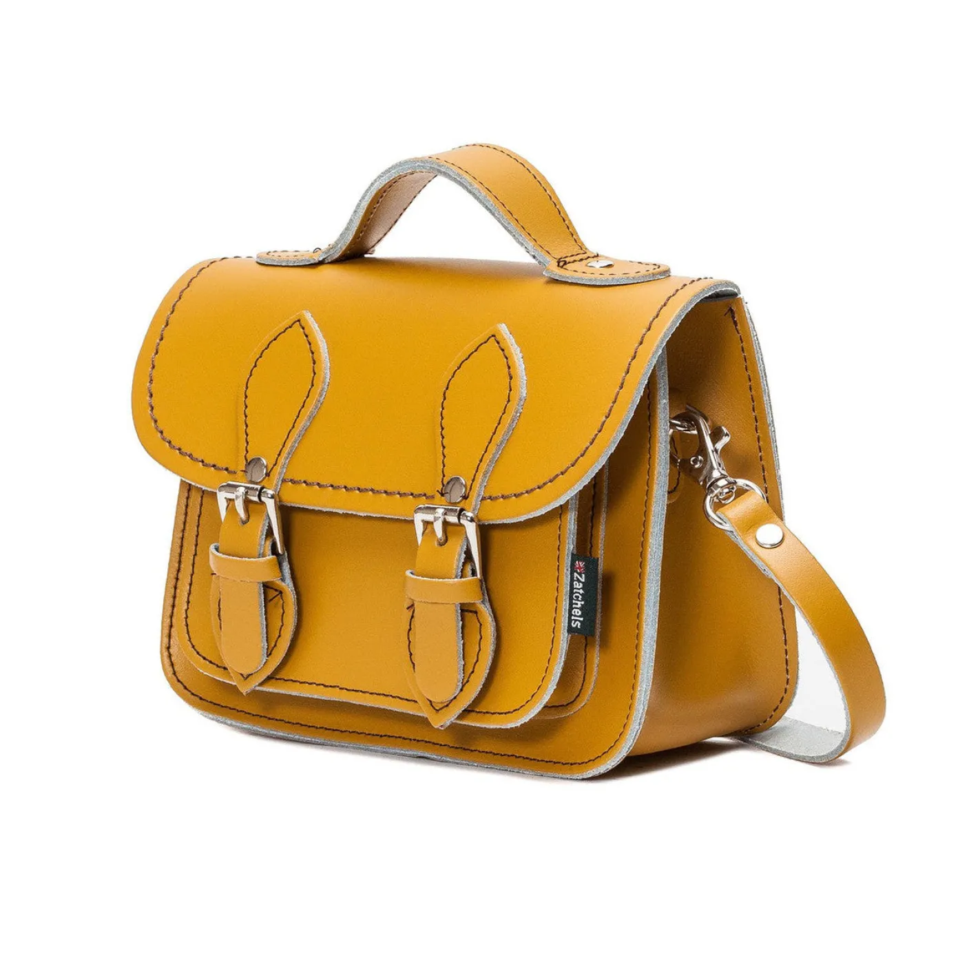 Zatchels Handmade Leather Micro Satchel - Yellow Ochre