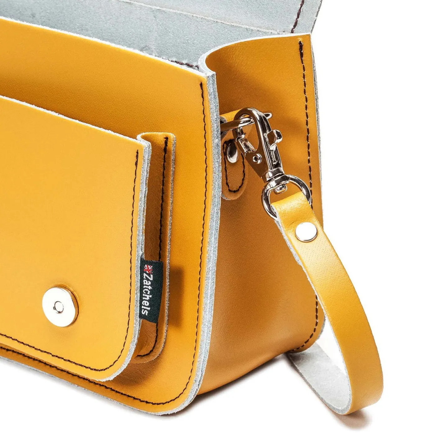 Zatchels Handmade Leather Micro Satchel - Yellow Ochre