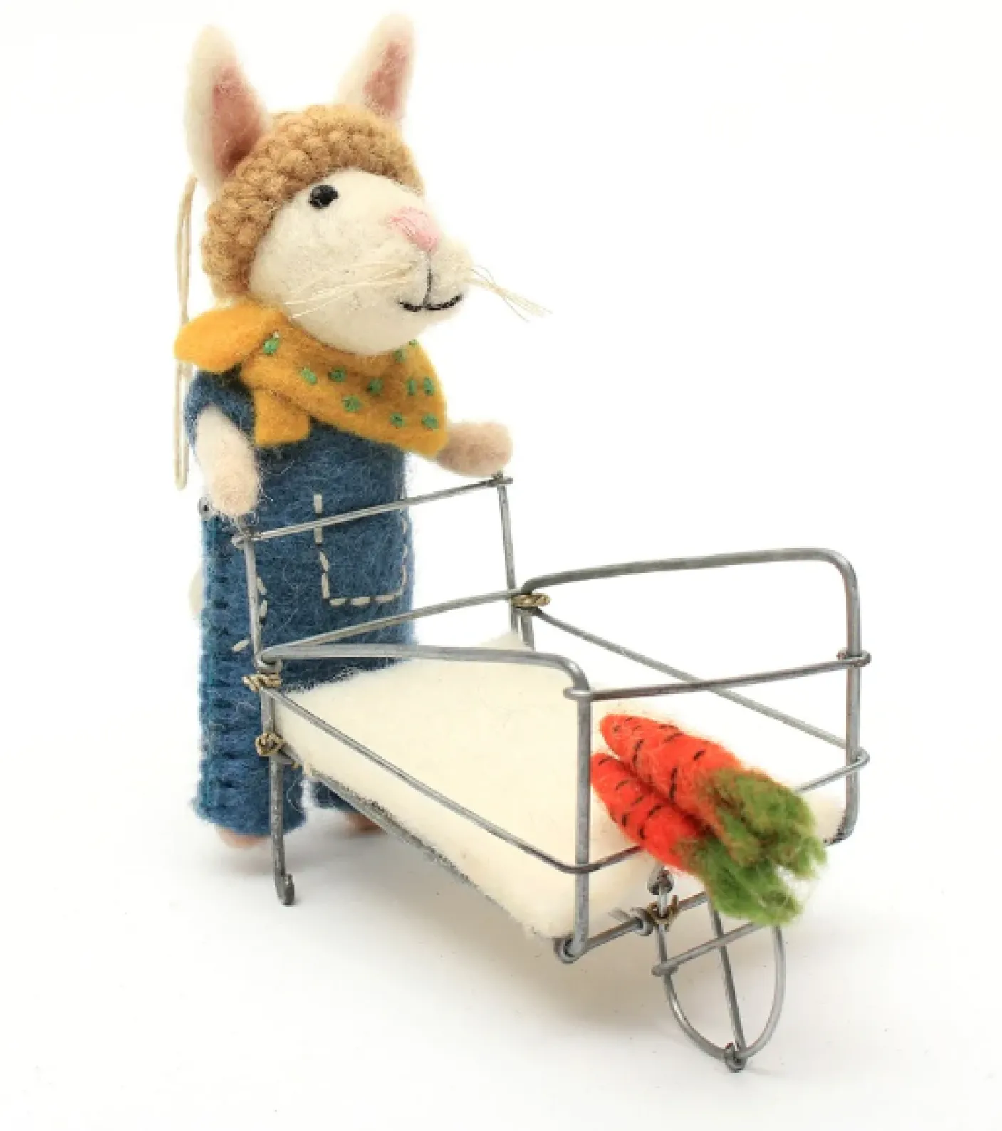 Bunny with Wheelbarrow Felt Decoration