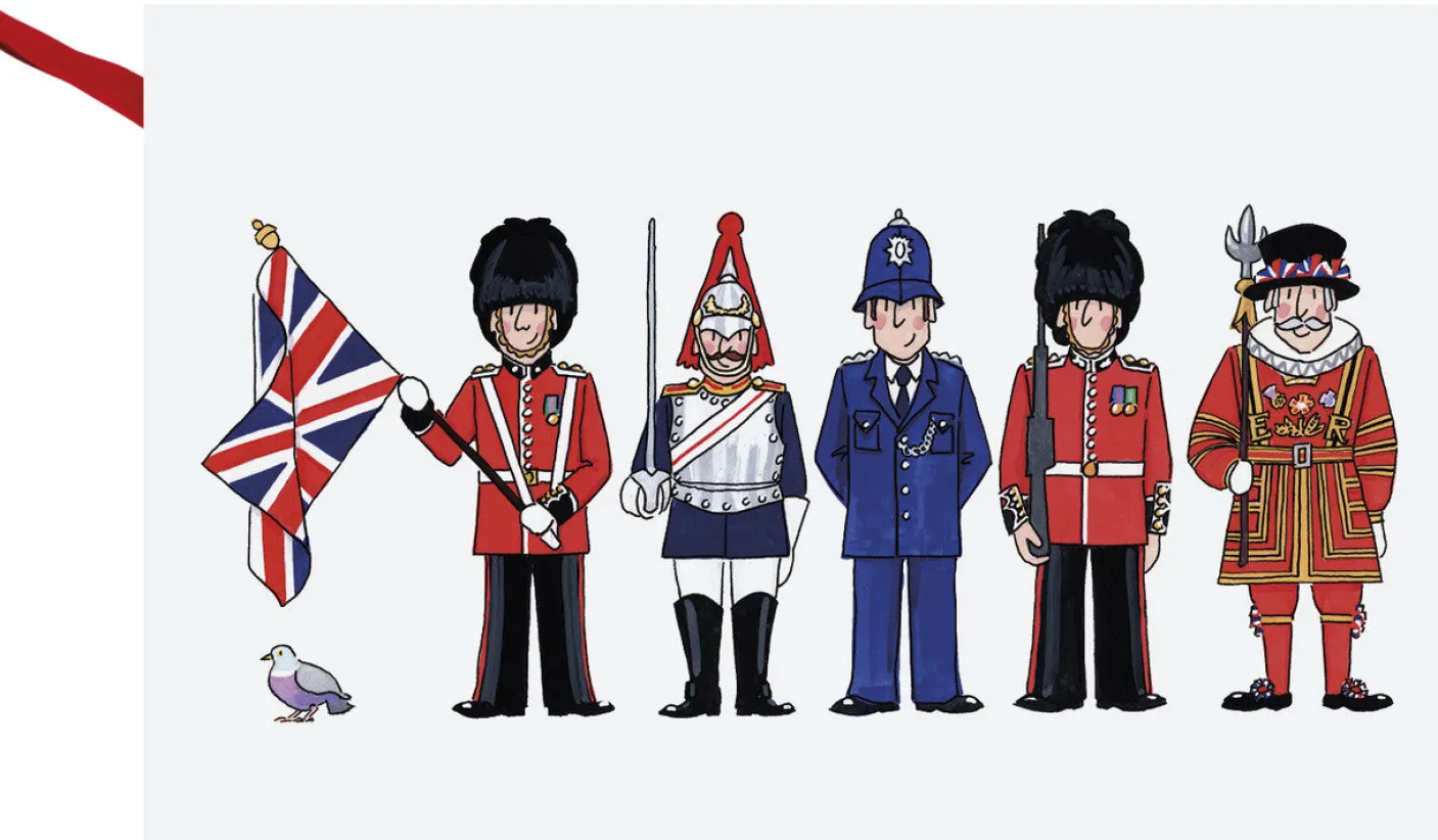 London Figures Tea Towel