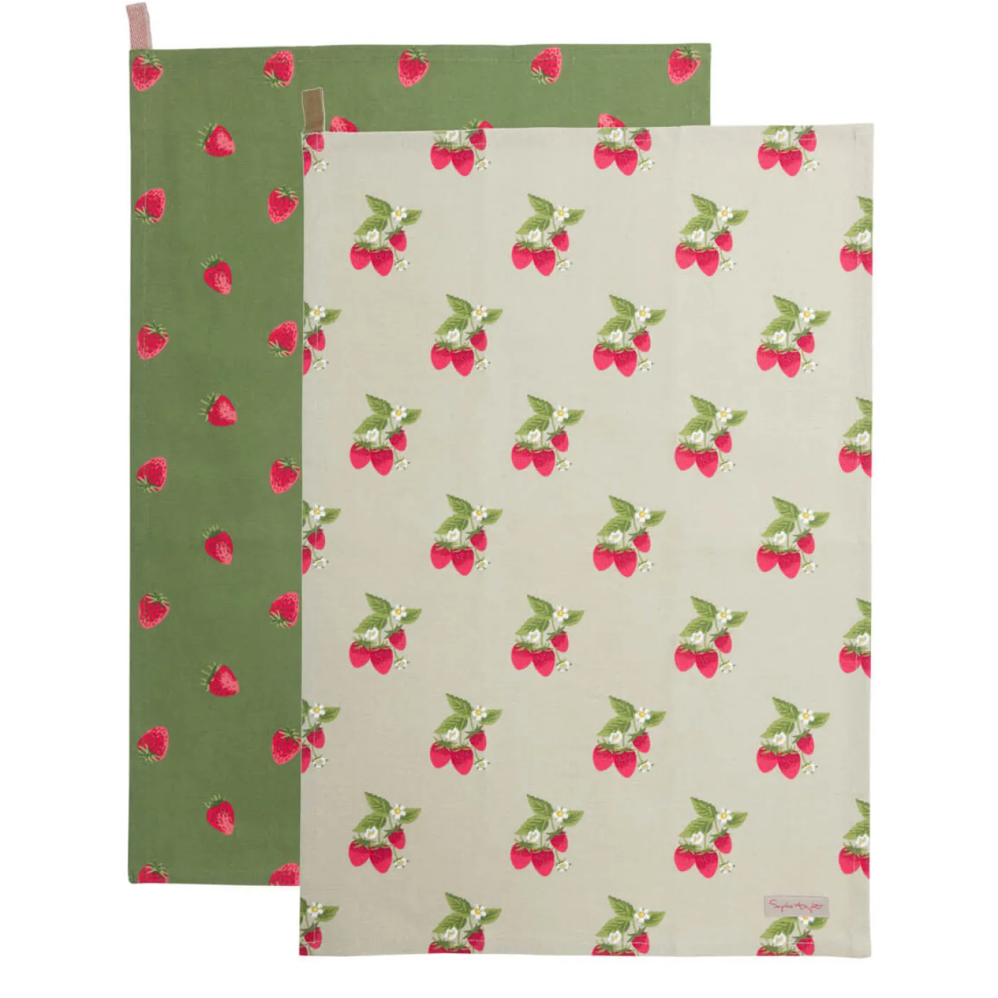 Strawberries Set of 2 Tea Towels by Sophie Allport