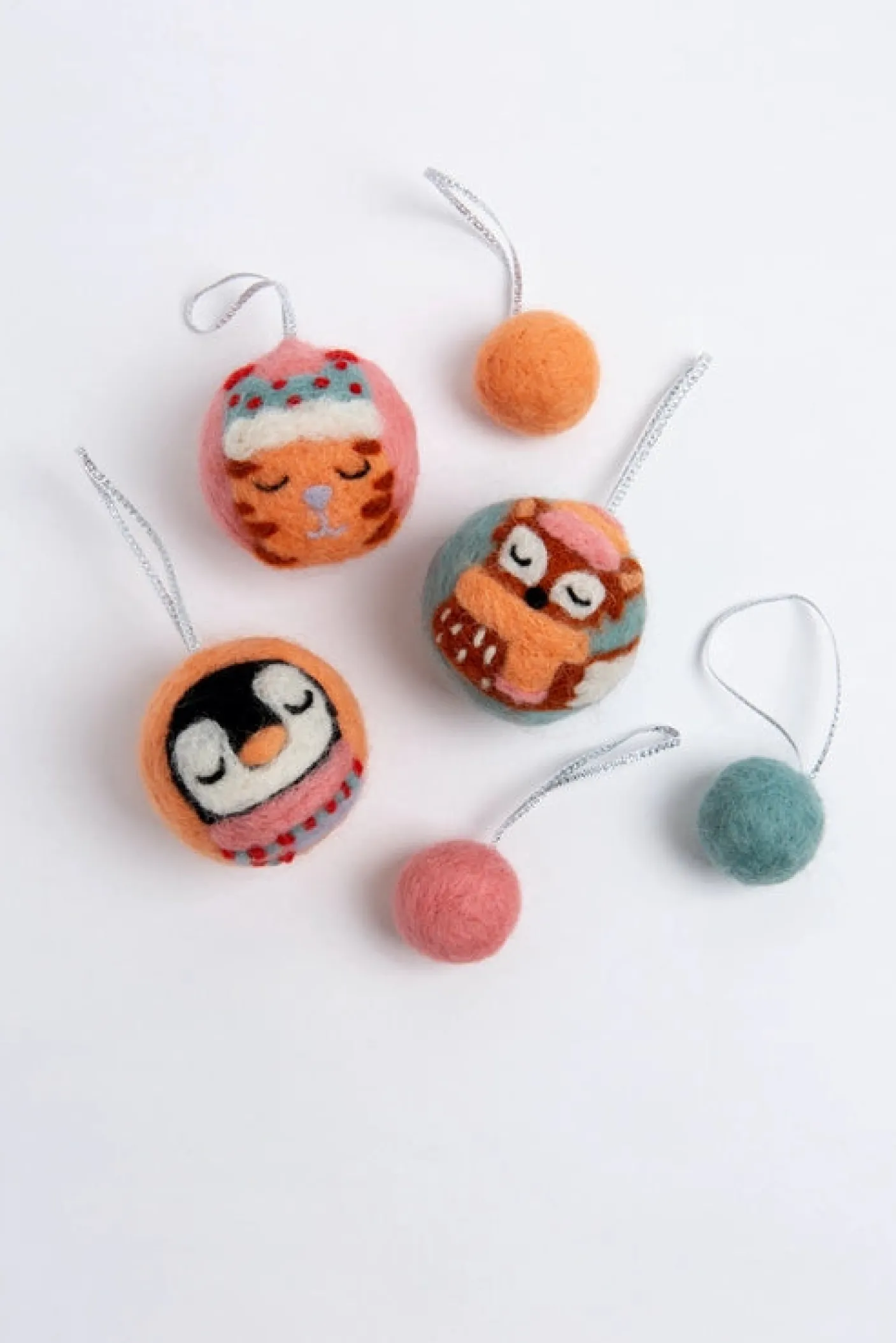 Animal Christmas Baubles Felt Craft Kit