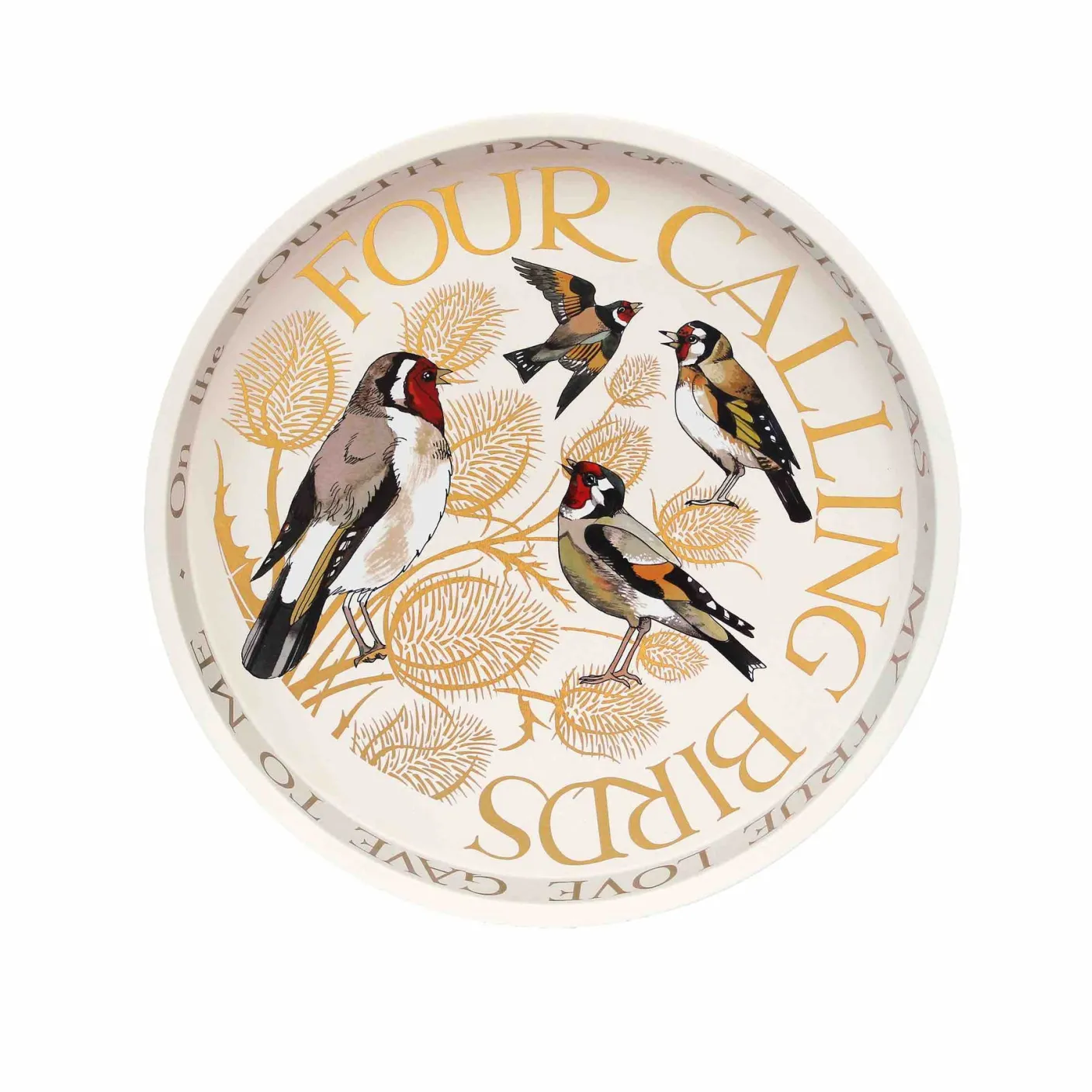 Four Calling Birds Deepwell Tin Tray