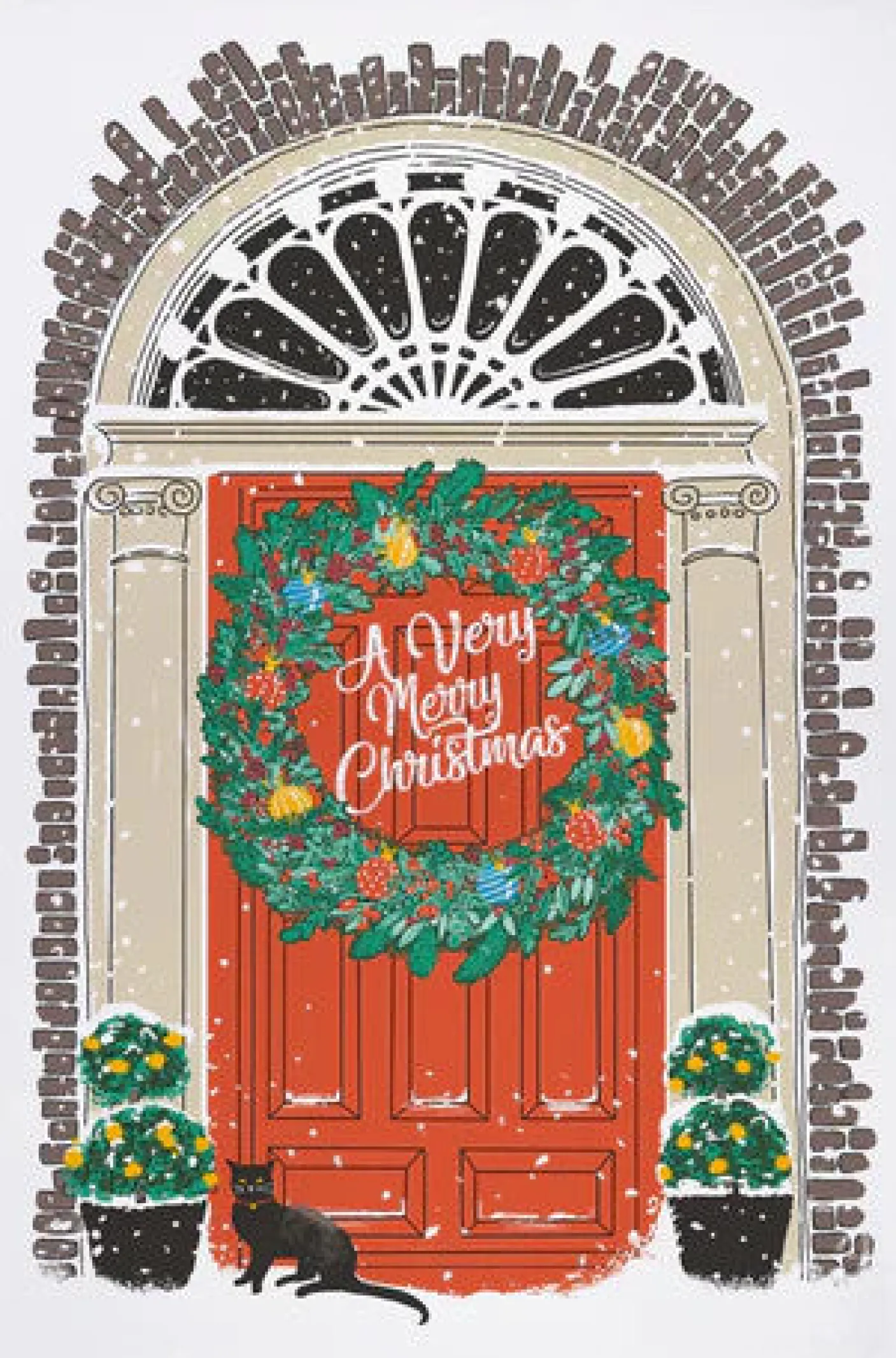 Georgian Front Door Recycled Cotton Tea Towel