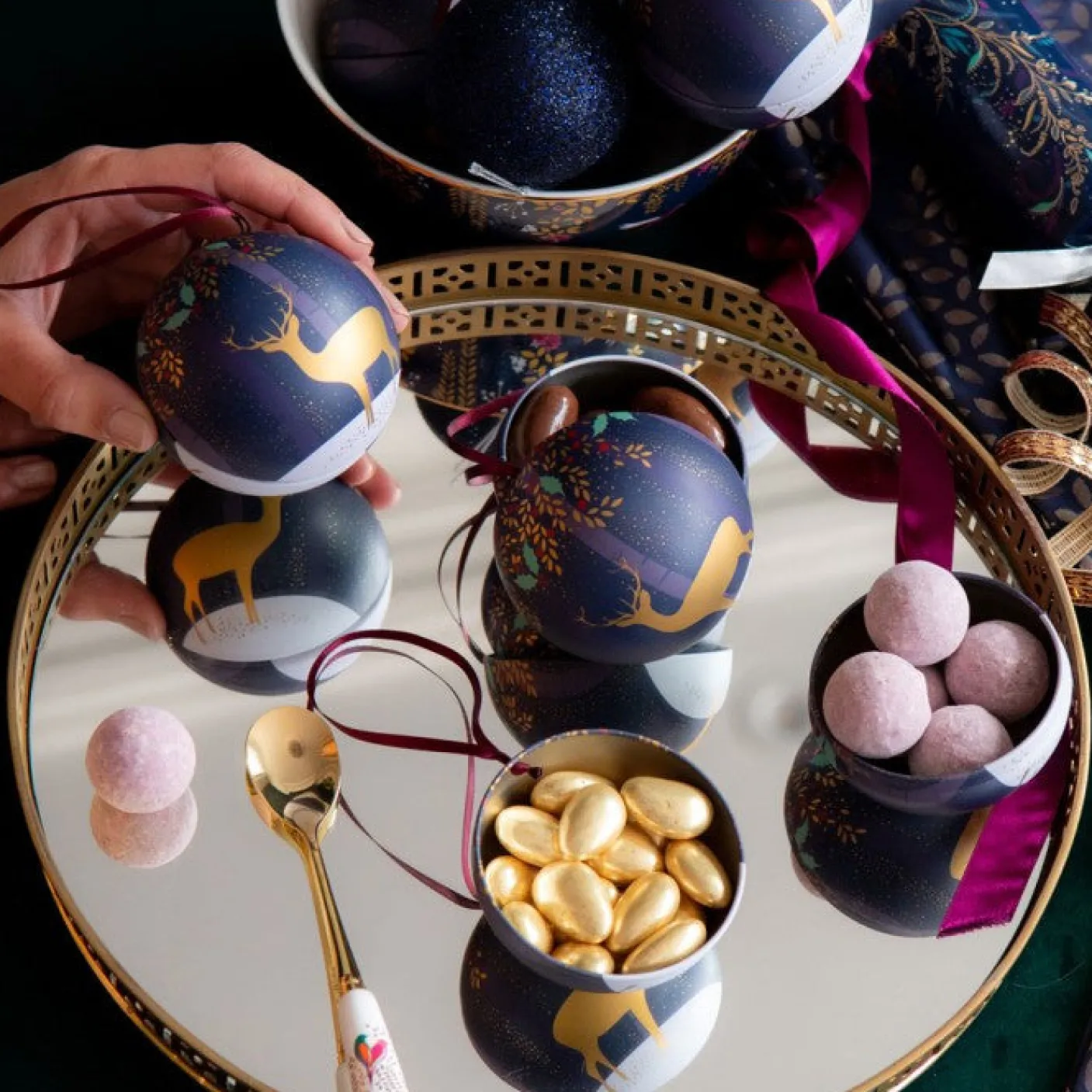 Sara Miller Christmas Tin Baubles