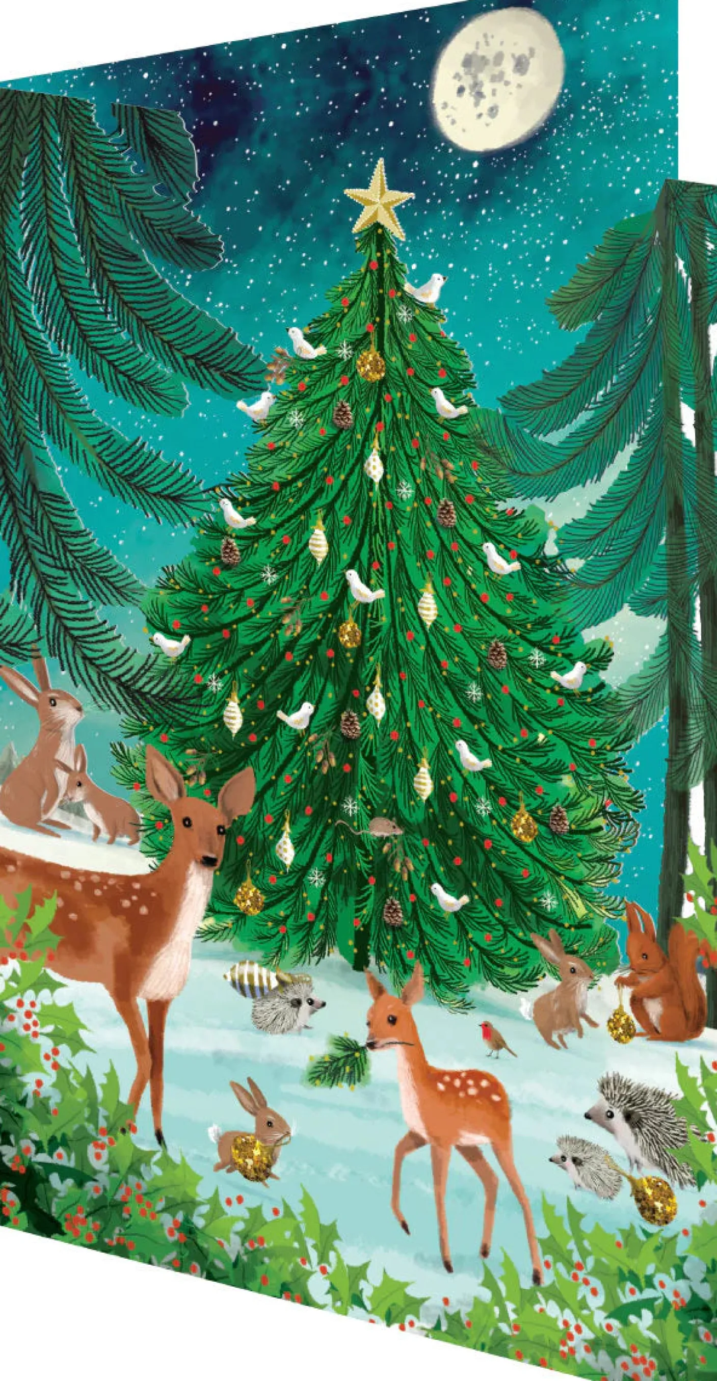 Heart of the Forest Lasercut Christmas Card Set of 5